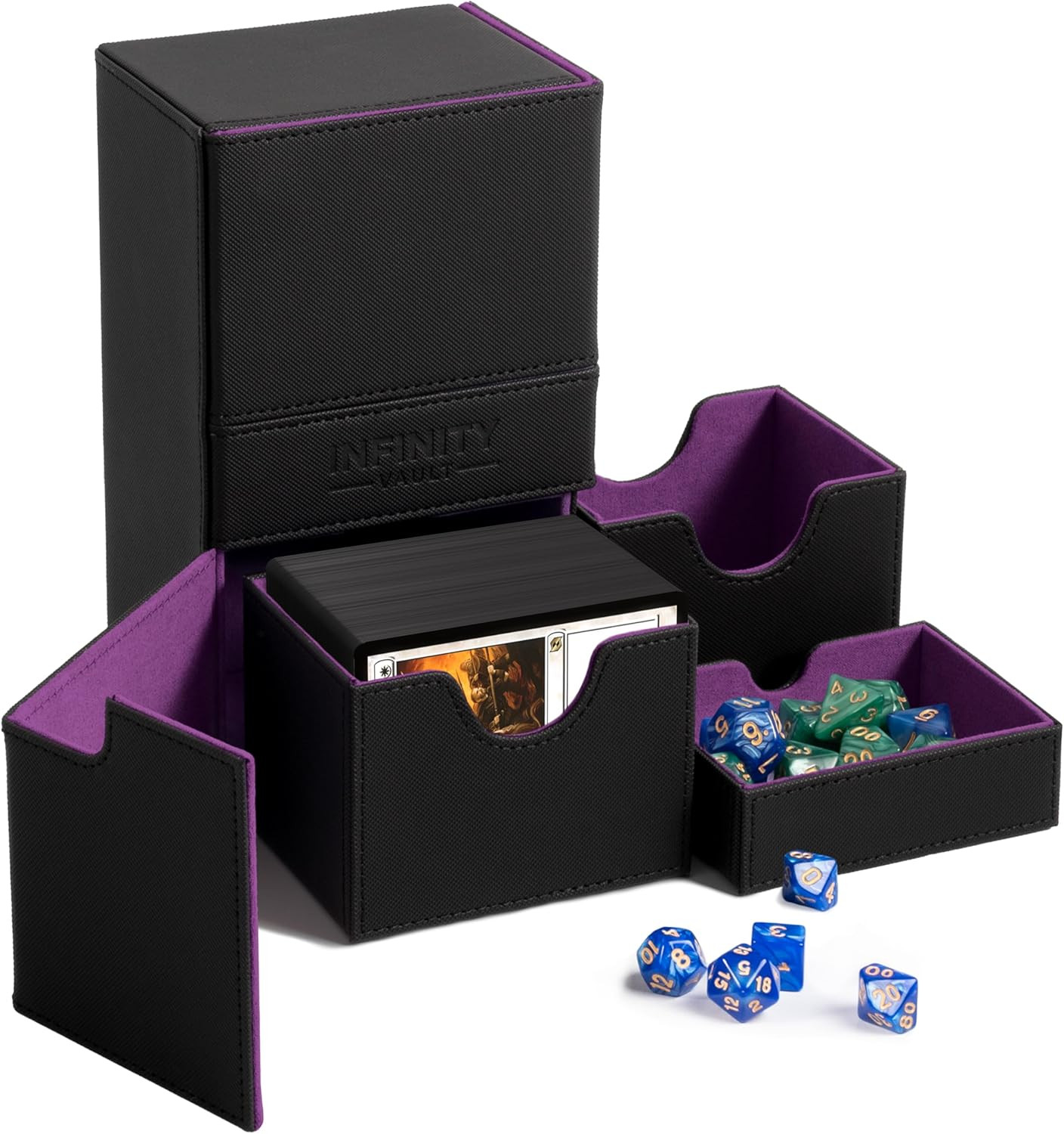 Premium Commander Deck Box – MTG Deck Box for 200+ Double Sleeved Cards – Dual S