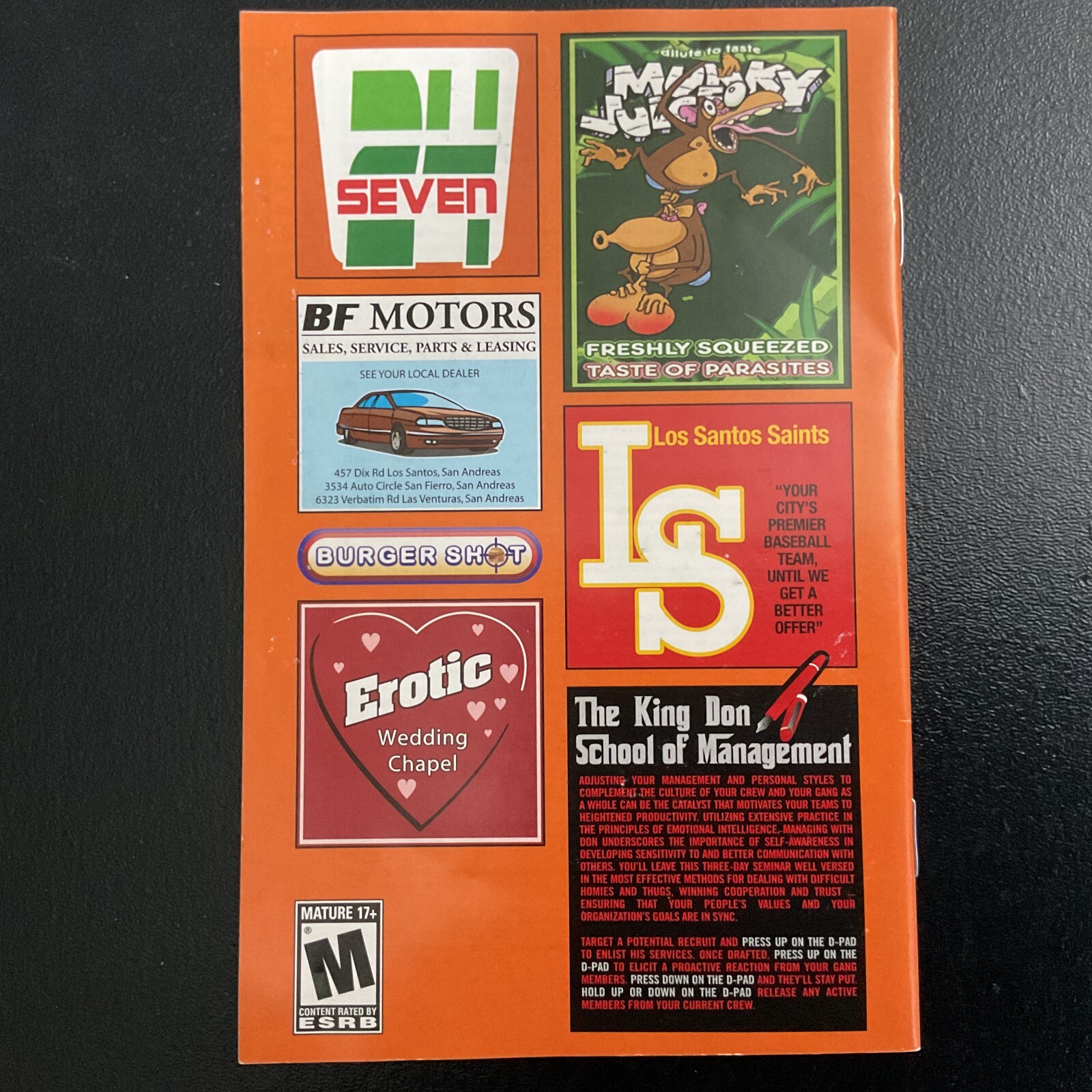Grand Theft Auto San Andreas Microsoft XBOX Instruction Manual Only