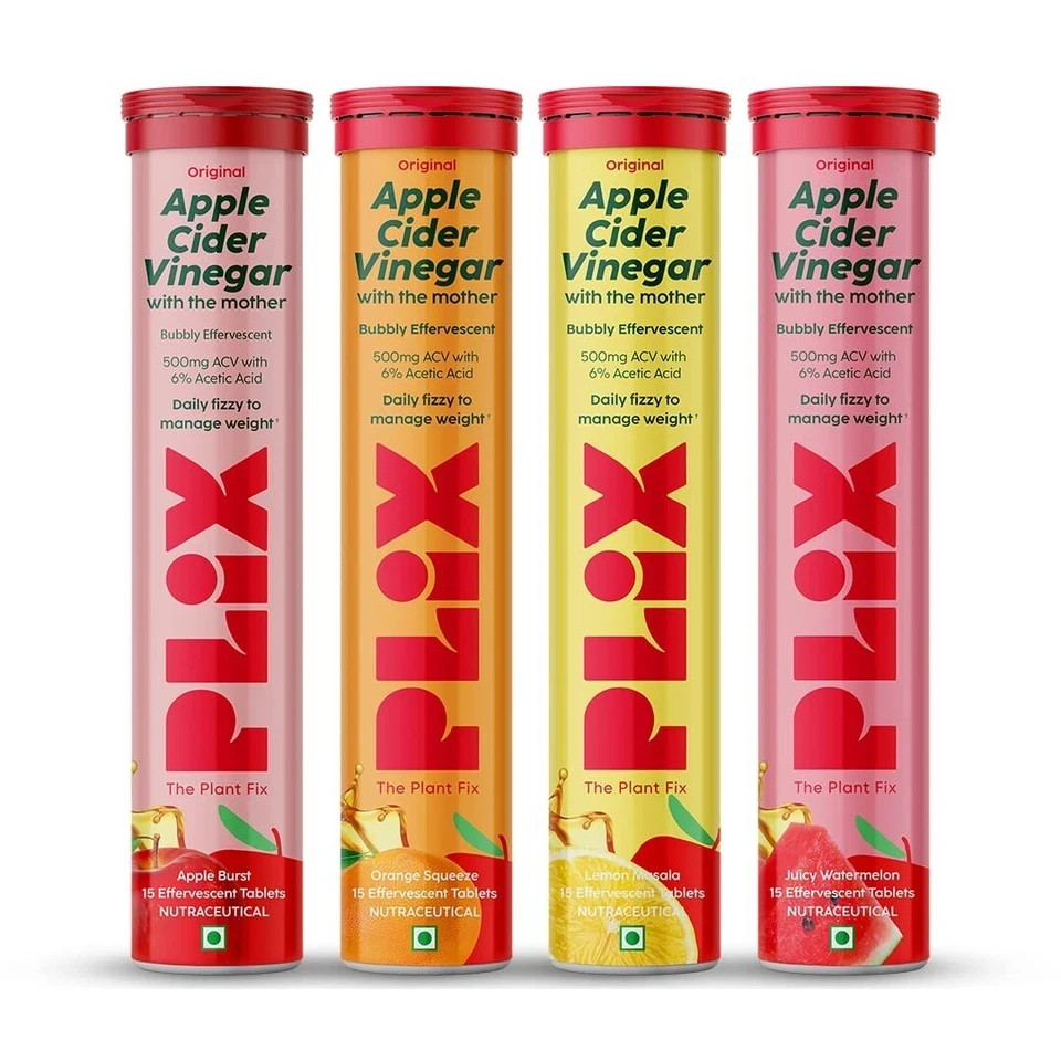 PLIX Apple Cider Vinegar Effervescent Tablet for Weight Loss - Multipack