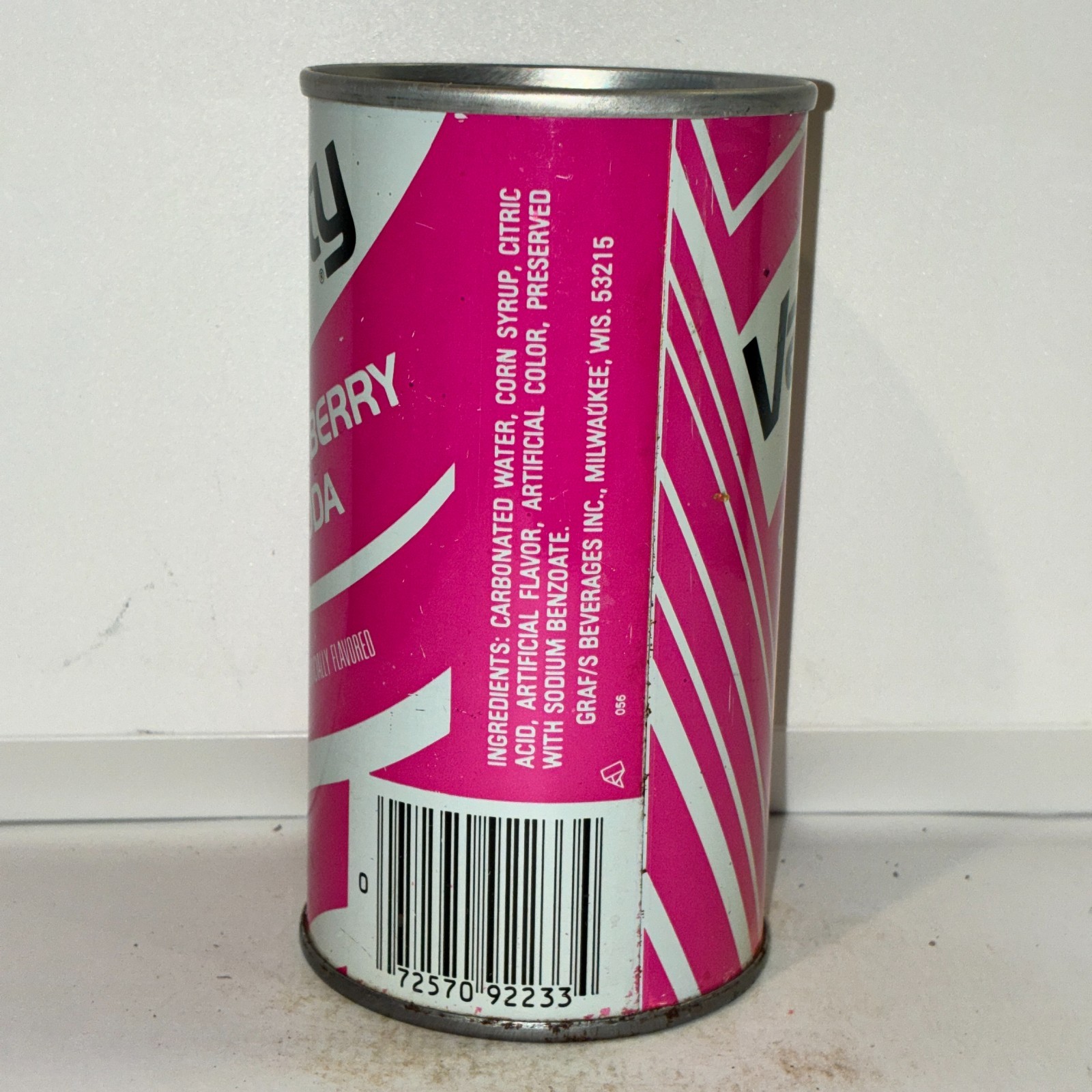 Varsity Strawberry soda can