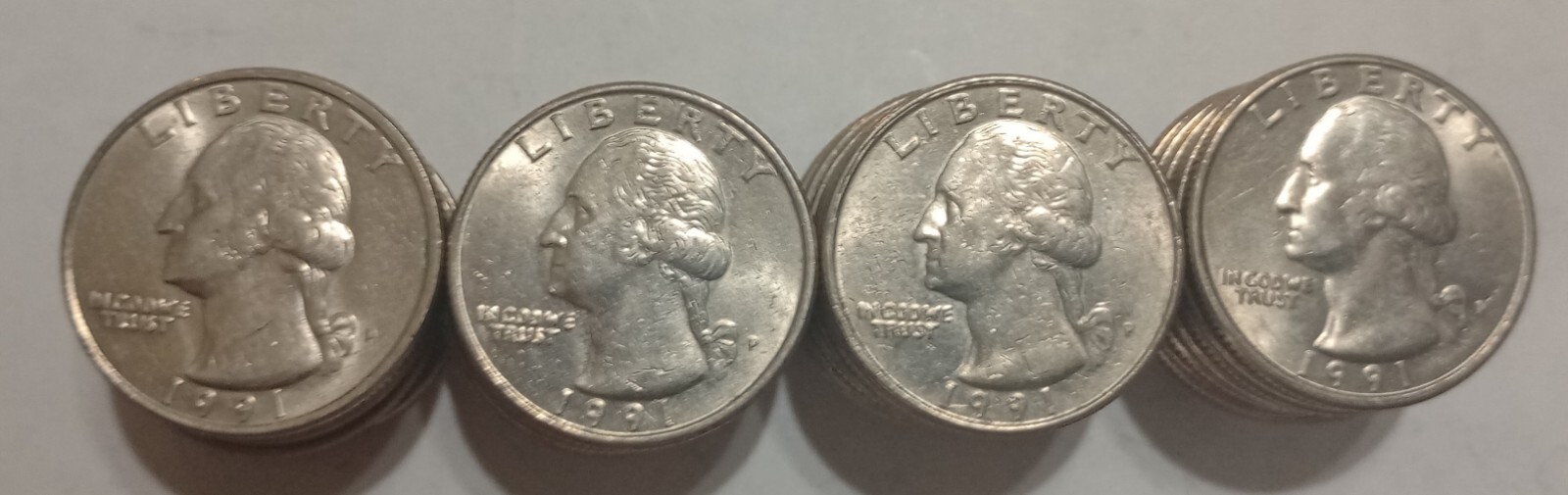 1991 P Washington Quarter Roll Circulated (40 Total Coins!)