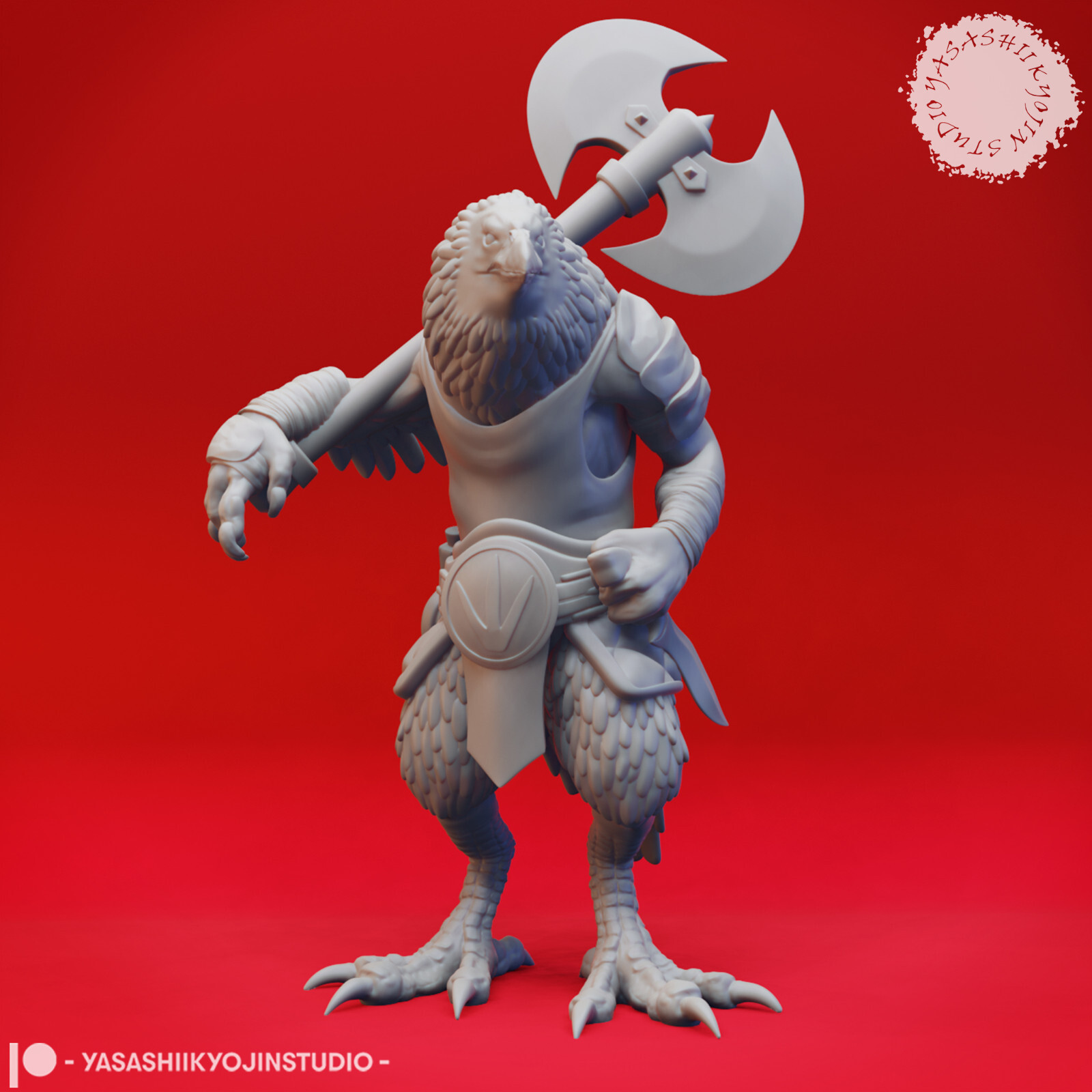 Kenku Barbarian / Fighter - Yasashii - Monster Dungeons & Dragons 32mm D&D