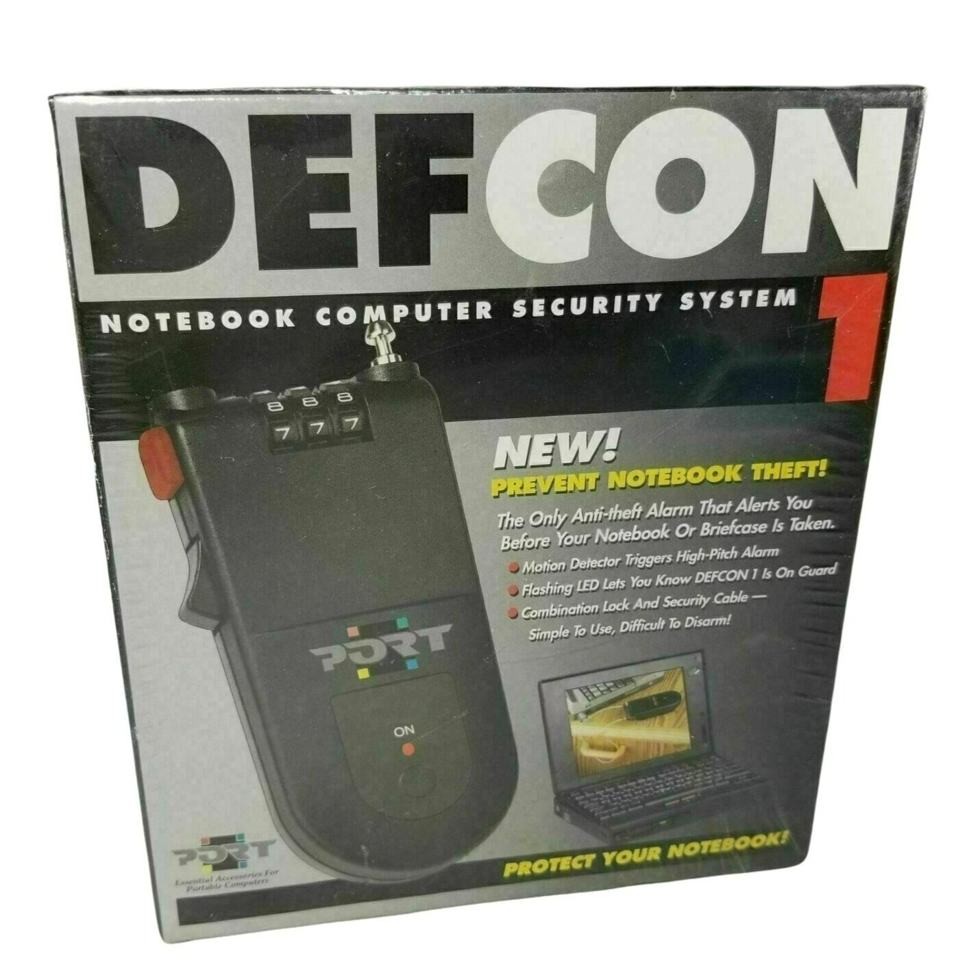 Port Defcon 1 SEL0400 Laptop Notebook Computer Security System Alarm New Sealed
