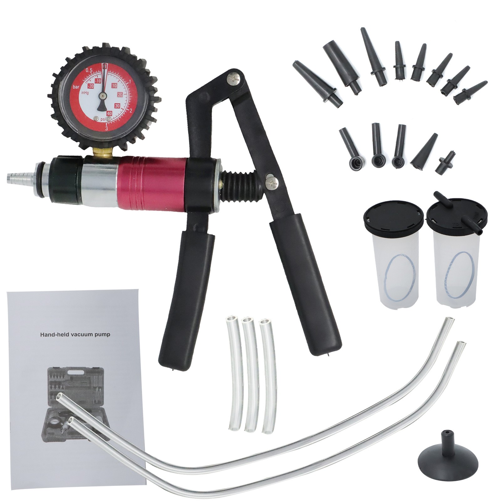 LABLT Hand Held Vacuum Pump Brake Bleeder Bleed tester Tool Kit Plastic