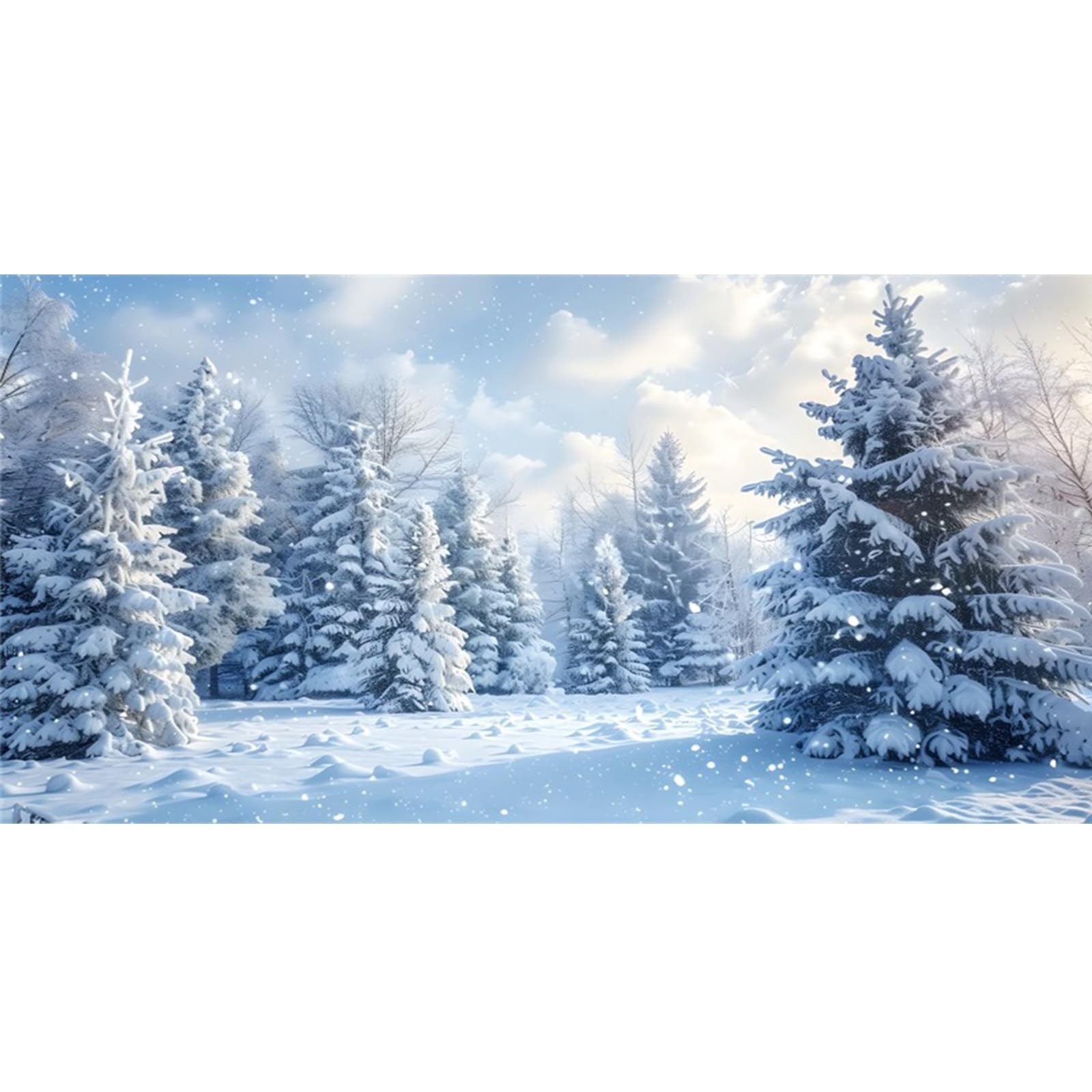 YongFoto Fish Tank Background - 48x20 inch Winter Snow Scene Aquarium Backdro...