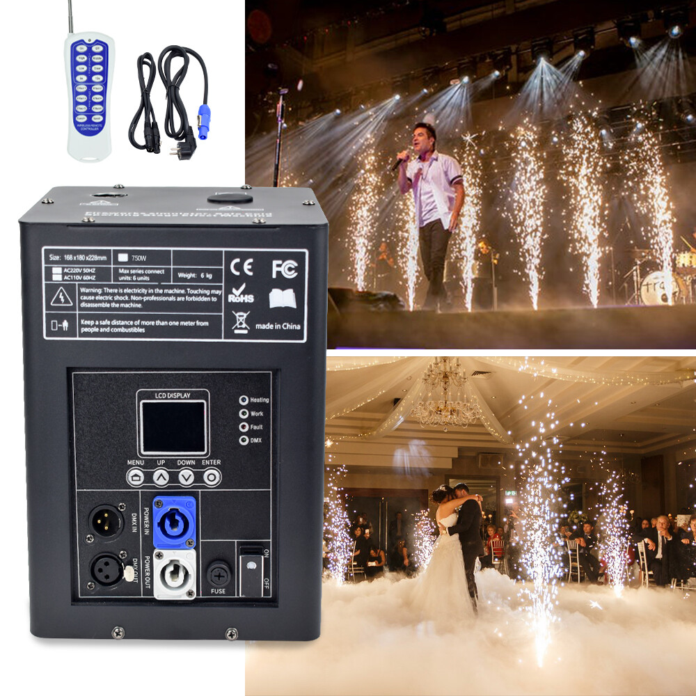 750W Fireworks Fountain Sparkler Cold Spark Machine DMX512 for Wedding Party