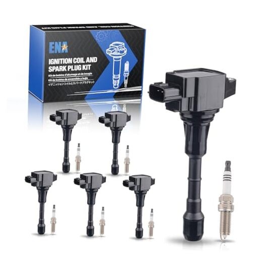 ENA Set of 6 Iridium Spark Plug and 6 Ignition Coil Pack Compatible with