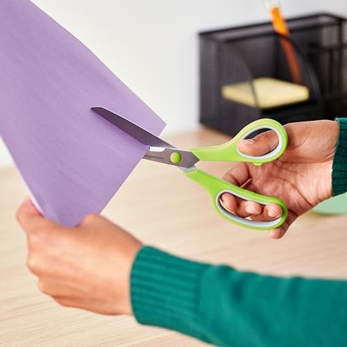 Amazon Basics Multipurpose Stainless Steel Scissors for 3-Pack, Multicolor