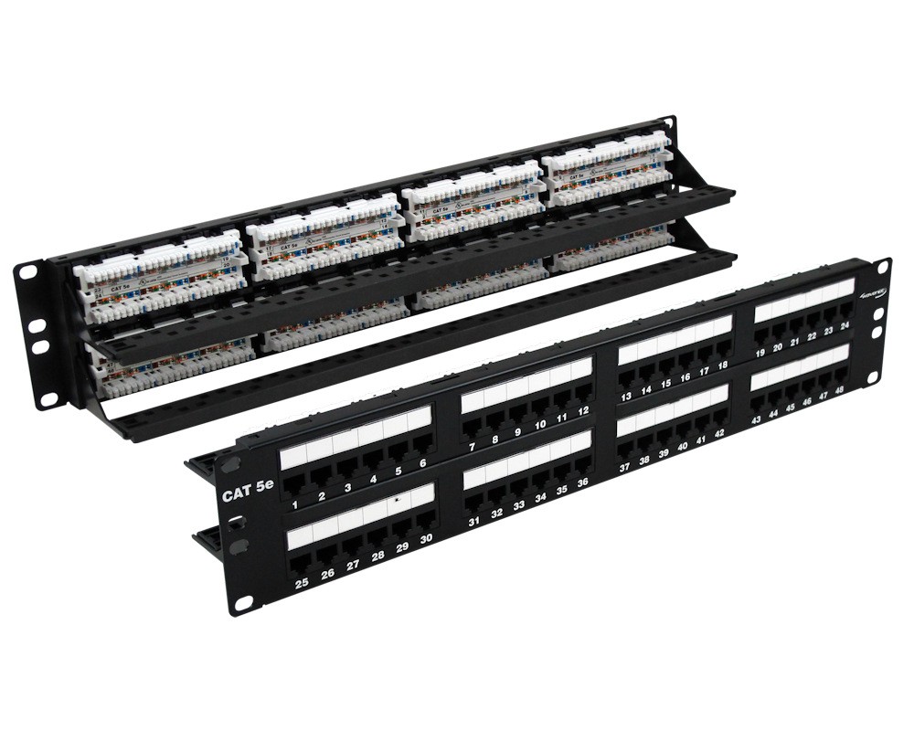 48 port (2U)  19inch CAT5E Universal Patch Panel  Rack Mountable