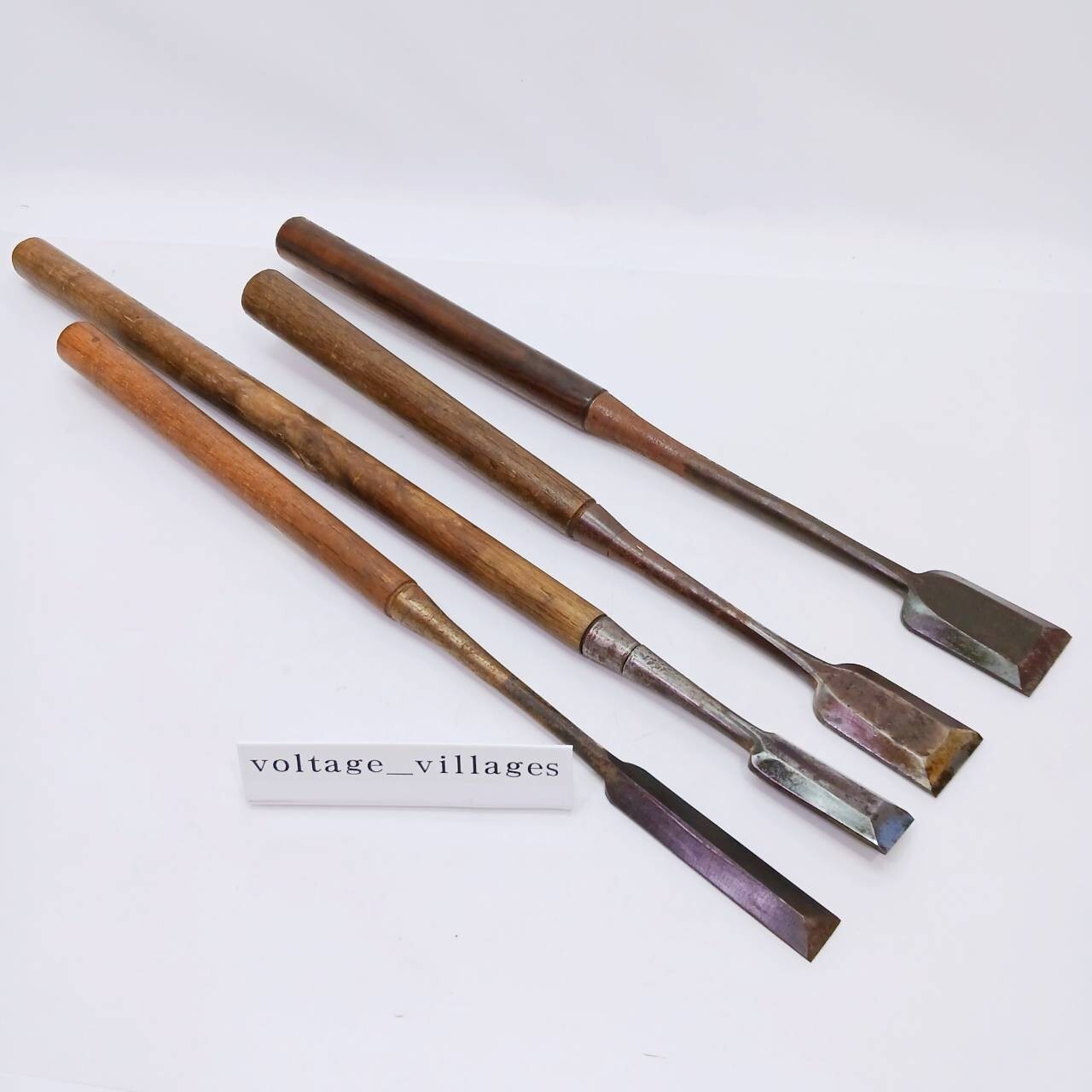 Japanesse Vintage Tsuki Tuki Nomi Chisel set of 4 RYUZABURO 23.6-48.1mm JAPAN
