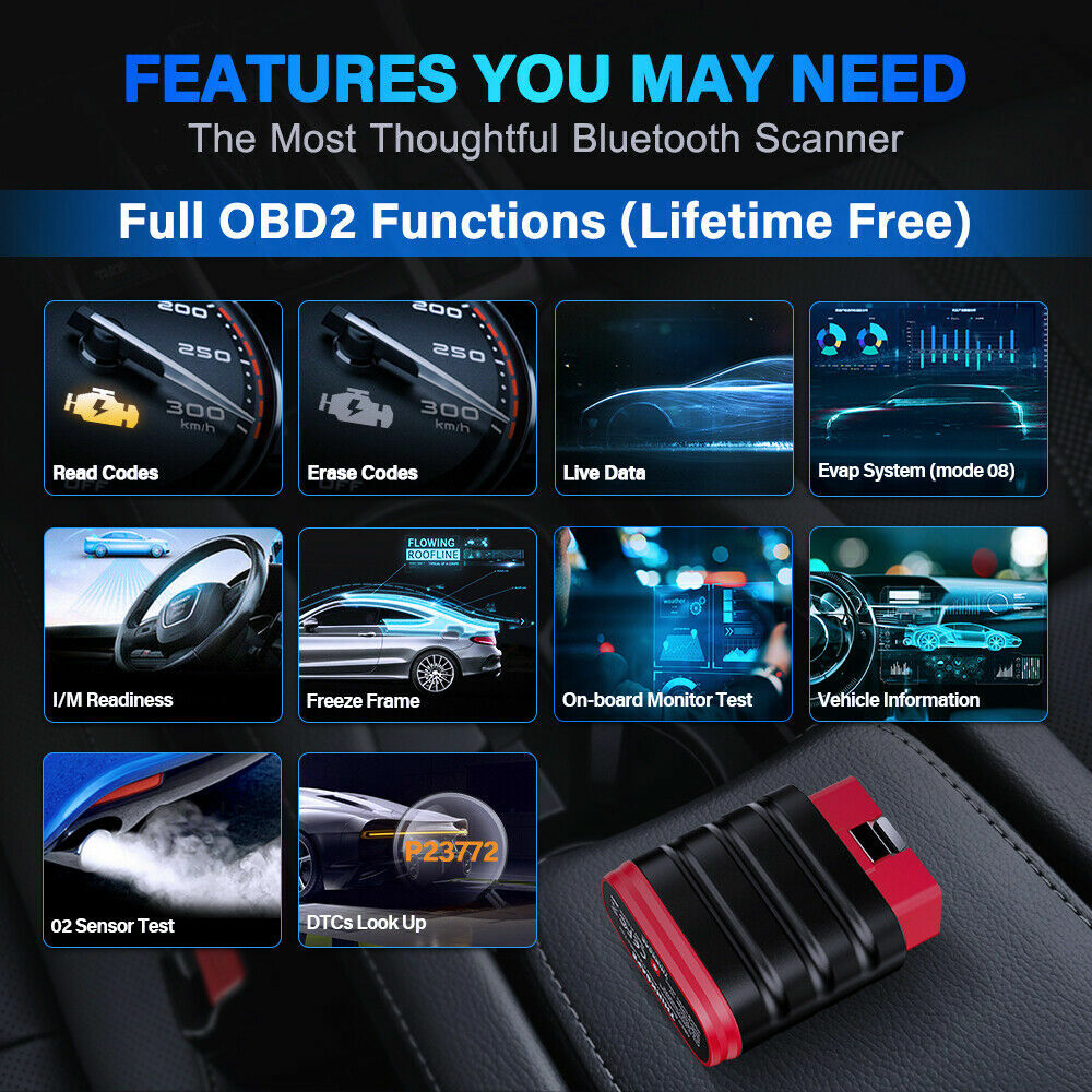 Thinksafe Car Scanner Bluetooth OBD2 Code Reader All System Diagnostic ABS TPMS