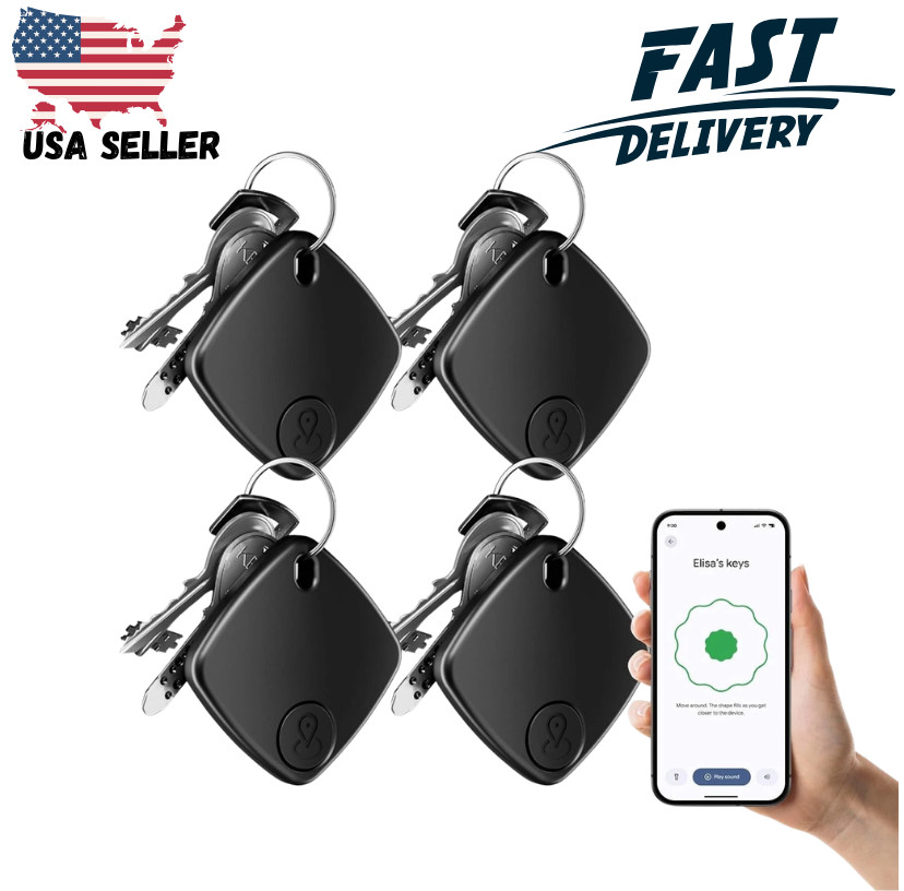 4-Pack Android Smart Tracker Tags Works with Google Find My Device 2026 Model