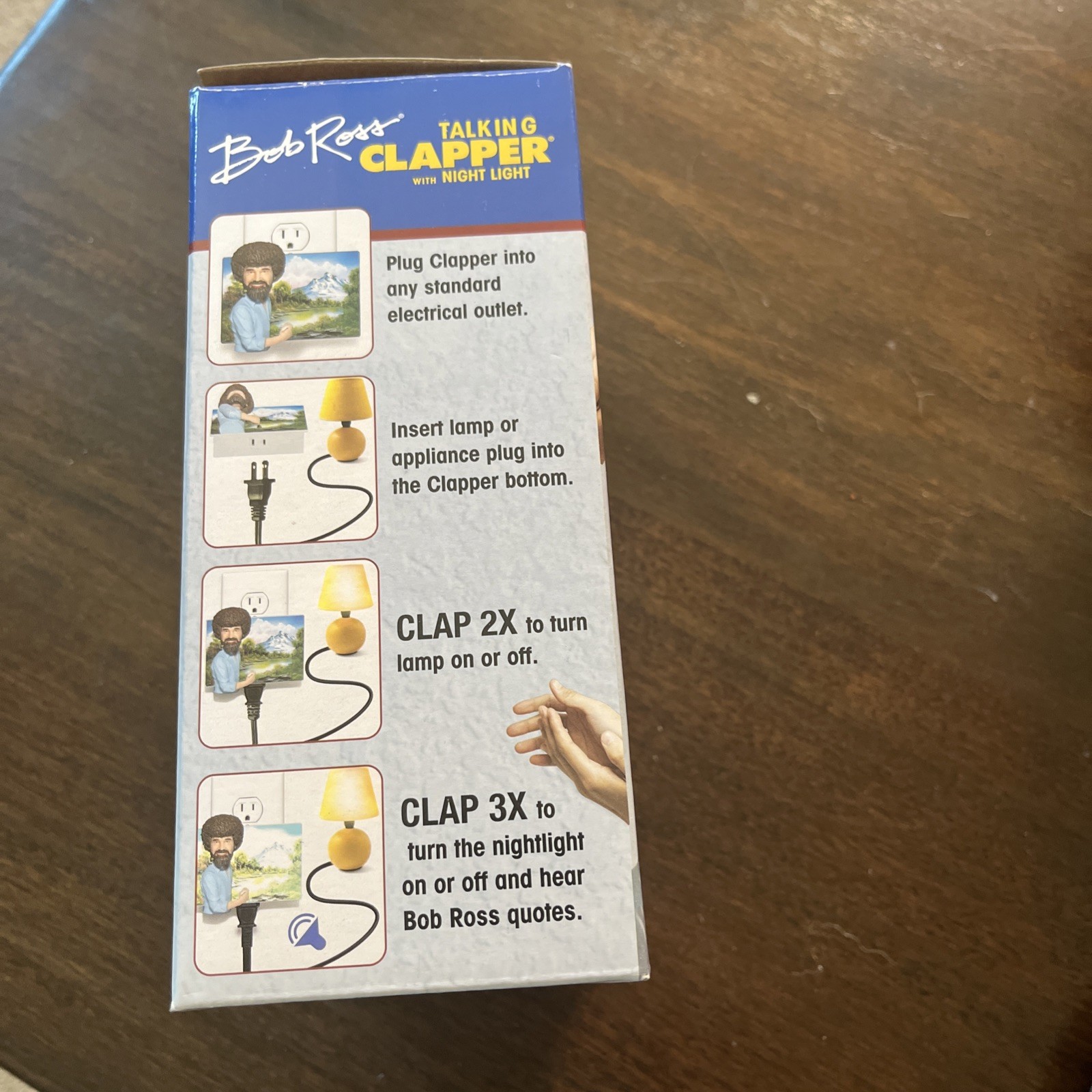 Bob Ross Talking Clapper w/Night Light -Clap On Off -New Open Box
