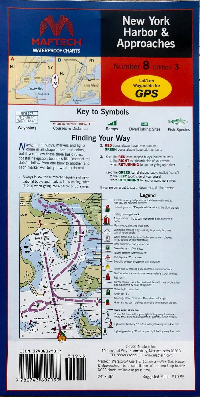 MAPTECH Waterproof Chart CHOOSE FROM OVER 50 maps NEW!