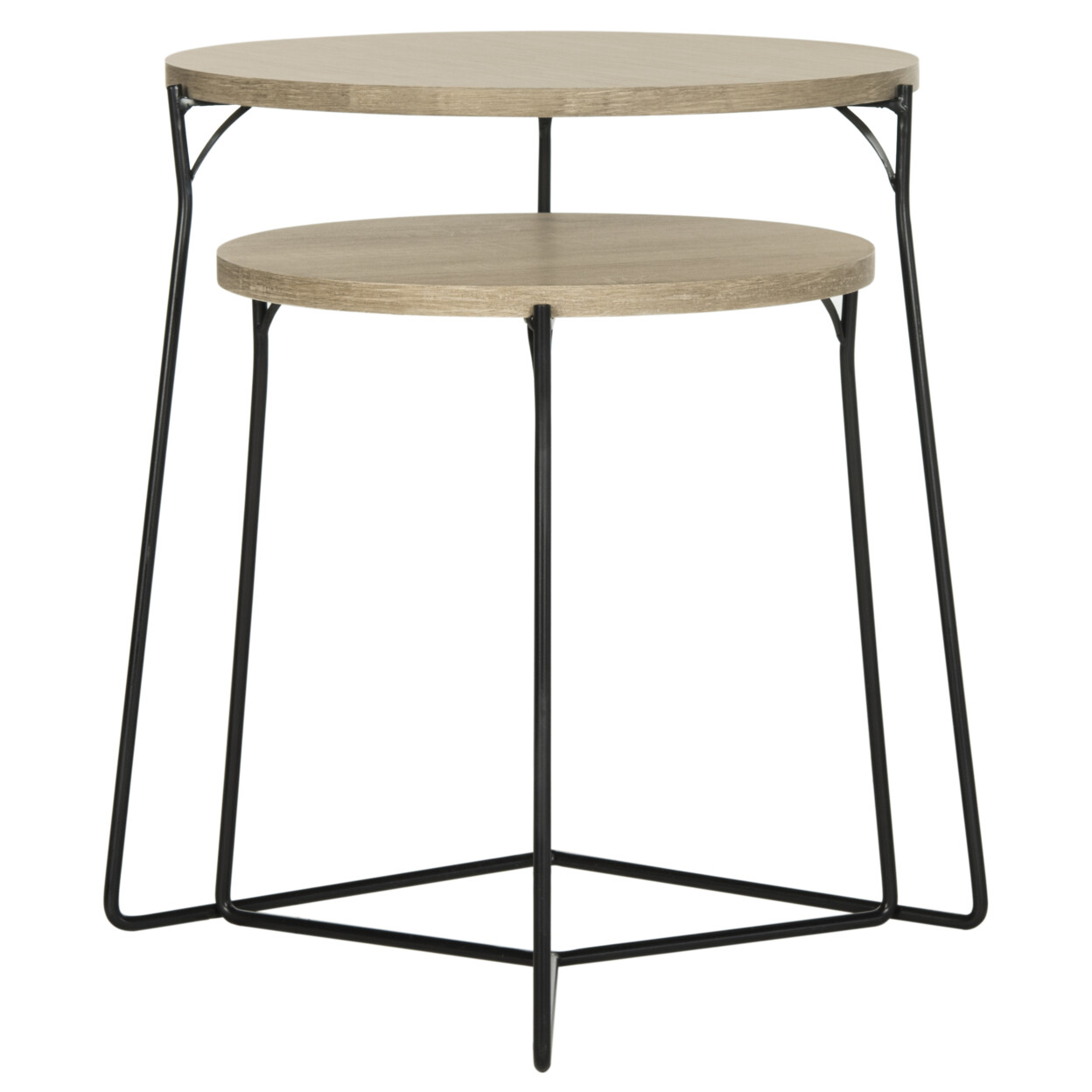SAFAVIEH Ryne Retro Mid-Century Stacking End Table | Light Brown |