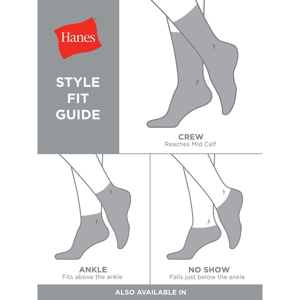 Hanes Women's Crew Socks, Absolute Comfort, 4-Pack, Size 5-9