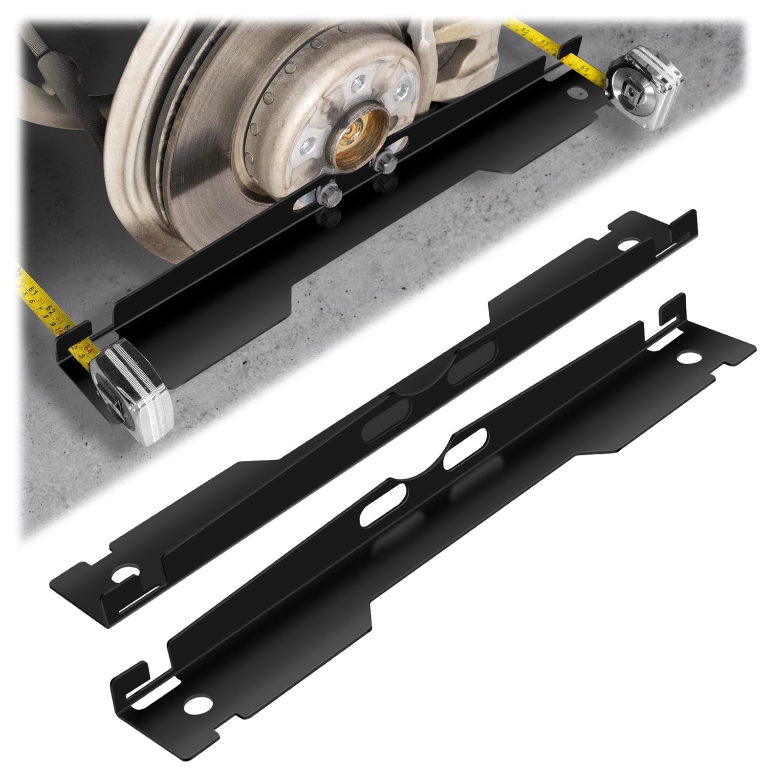 Heavy Duty Wheel Alignment Tool Kit - 2 Pack Toe Alignment Plates & Tape Measure