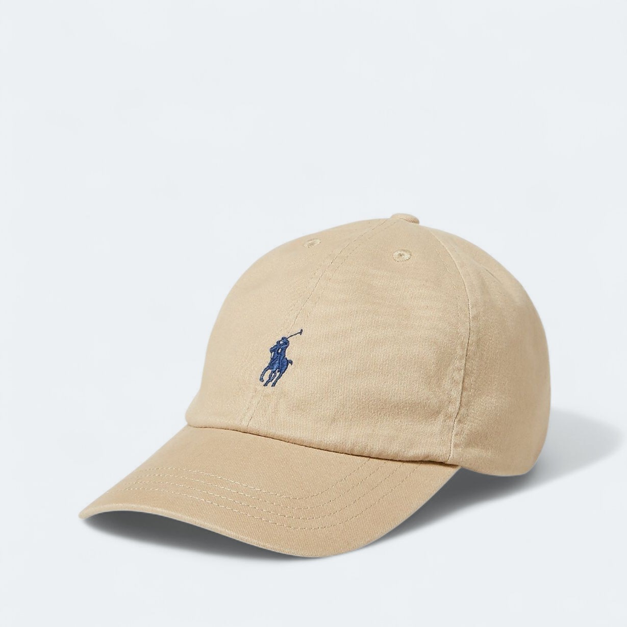 Polo Ralph Lauren Men's One Size Cotton Chino Adjustable Ball Cap Beige Blue