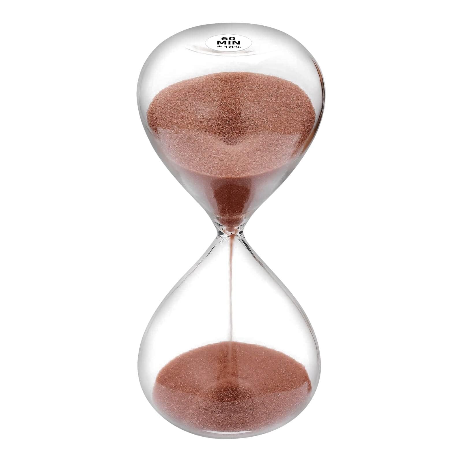Hourglass 60 Minute Sand Timer Clock with Cocoa Color Sand, Large Sand Watch ...