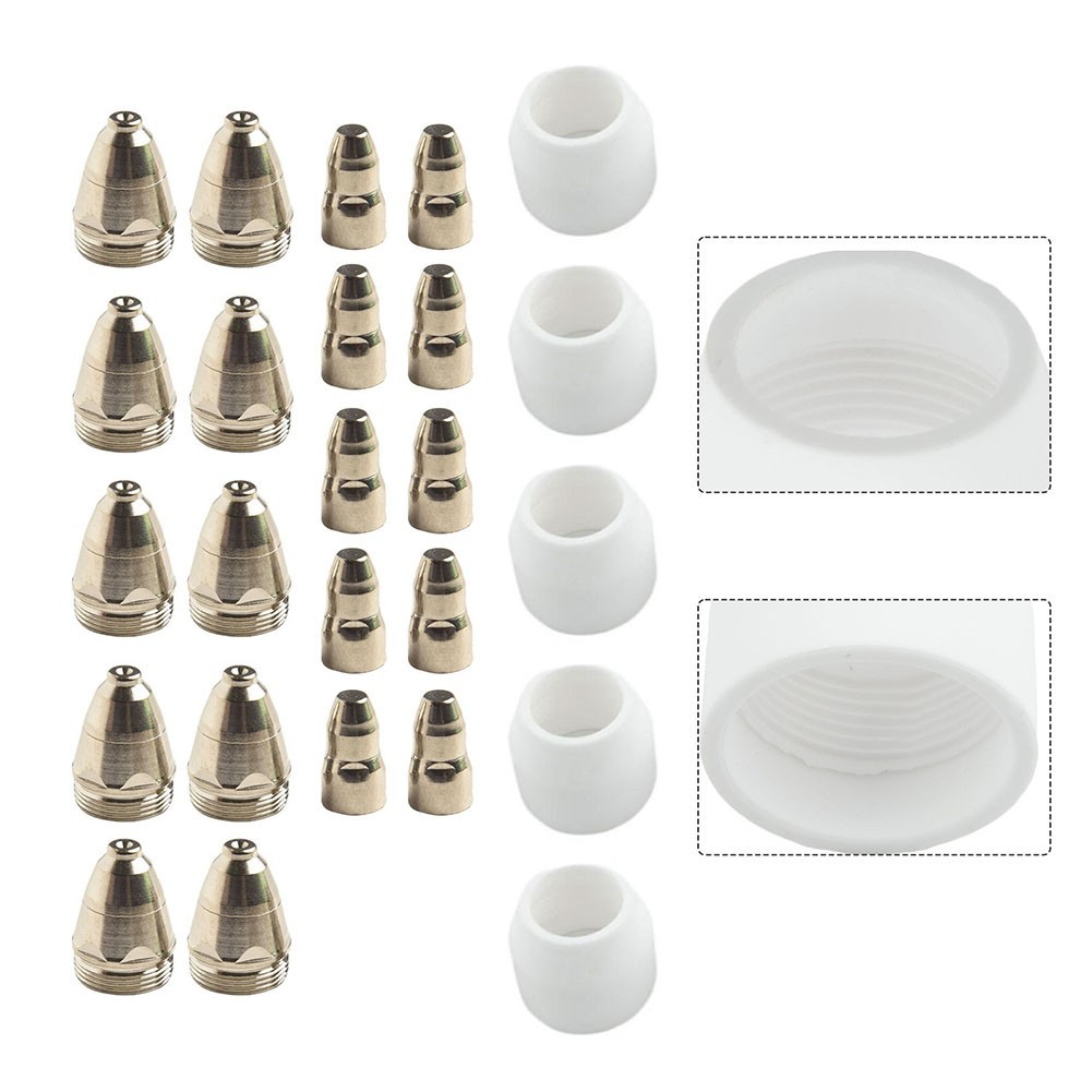 25PCS Cutting Torch Consumables for P80 Plasma Cutter Nozzles and Shield Cups