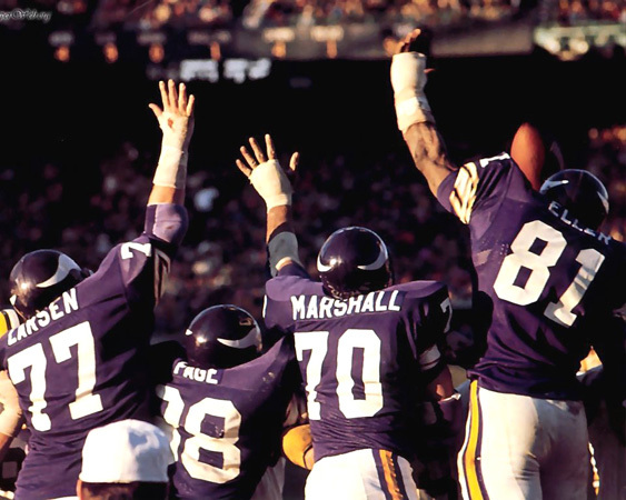 Minnesota Vikings PURPLE PEOPLE EATERS Glossy 8x10 Photo Eller Page Marshall