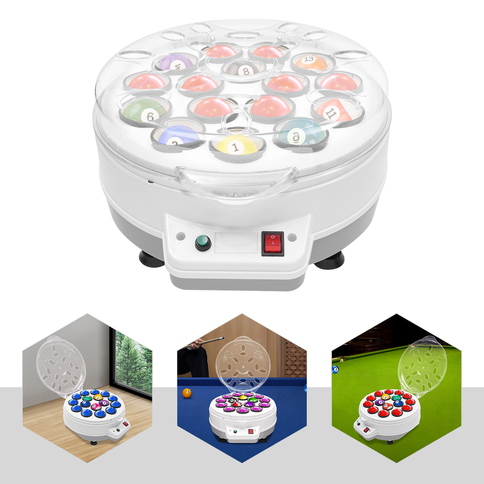 110V Automatic Pool Balls Cleaner/Snooker Cleaner Maintenance Cleaning Machine