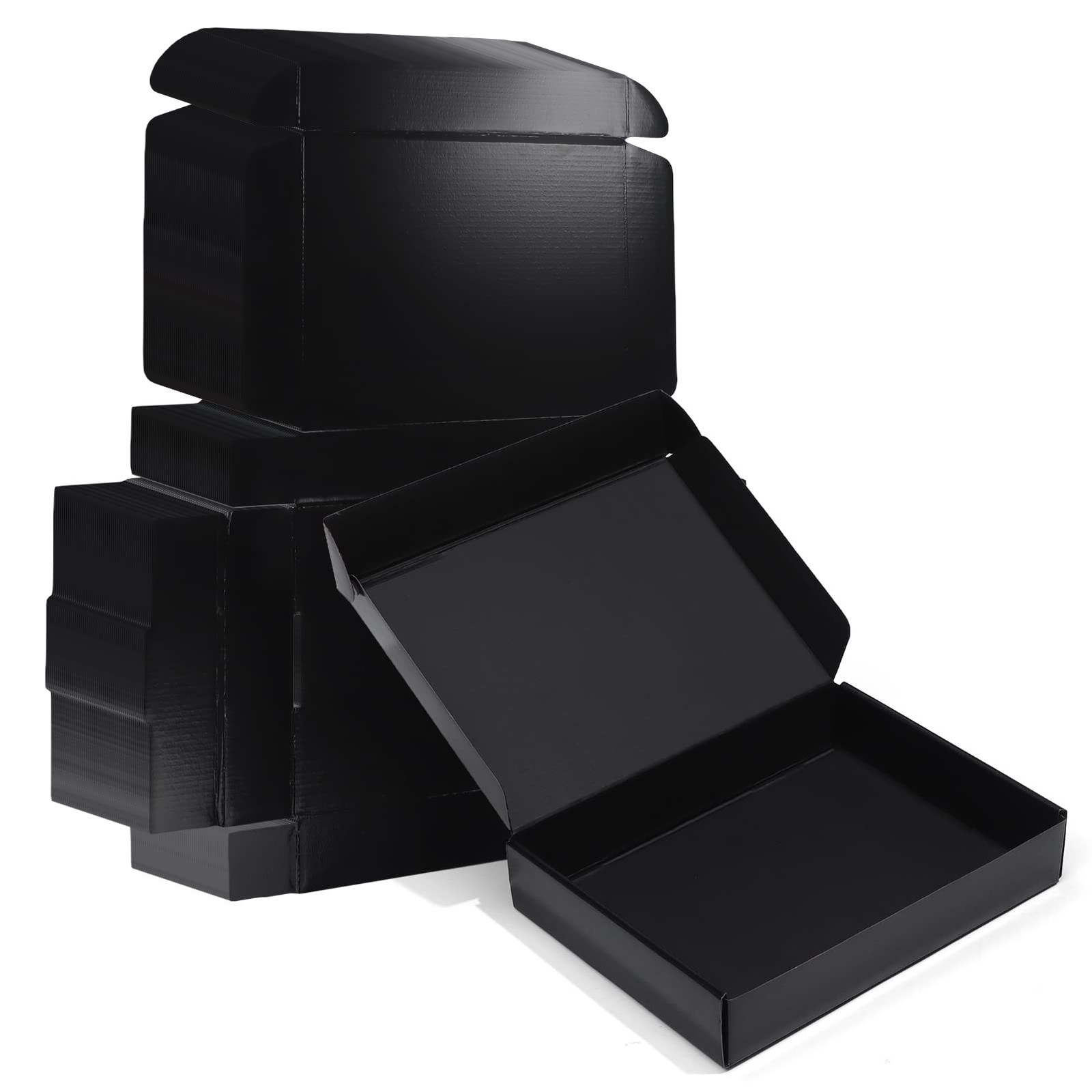 ZBEIVAN 11x8x2 Black Shipping Boxes, 20 Packs Corrugated Cardboard Literature...