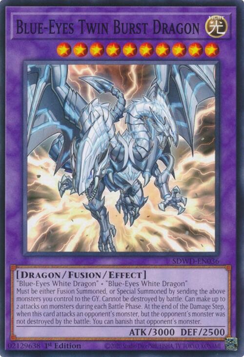 Yugioh Blue-Eyes Twin Burst Dragon Unlimited Common SDWD-EN036 NM