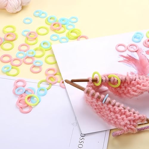240 Pcs Knitting Markers Rings,Knitting Stitch Marker, O-Rings 4 Colors/240Pcs