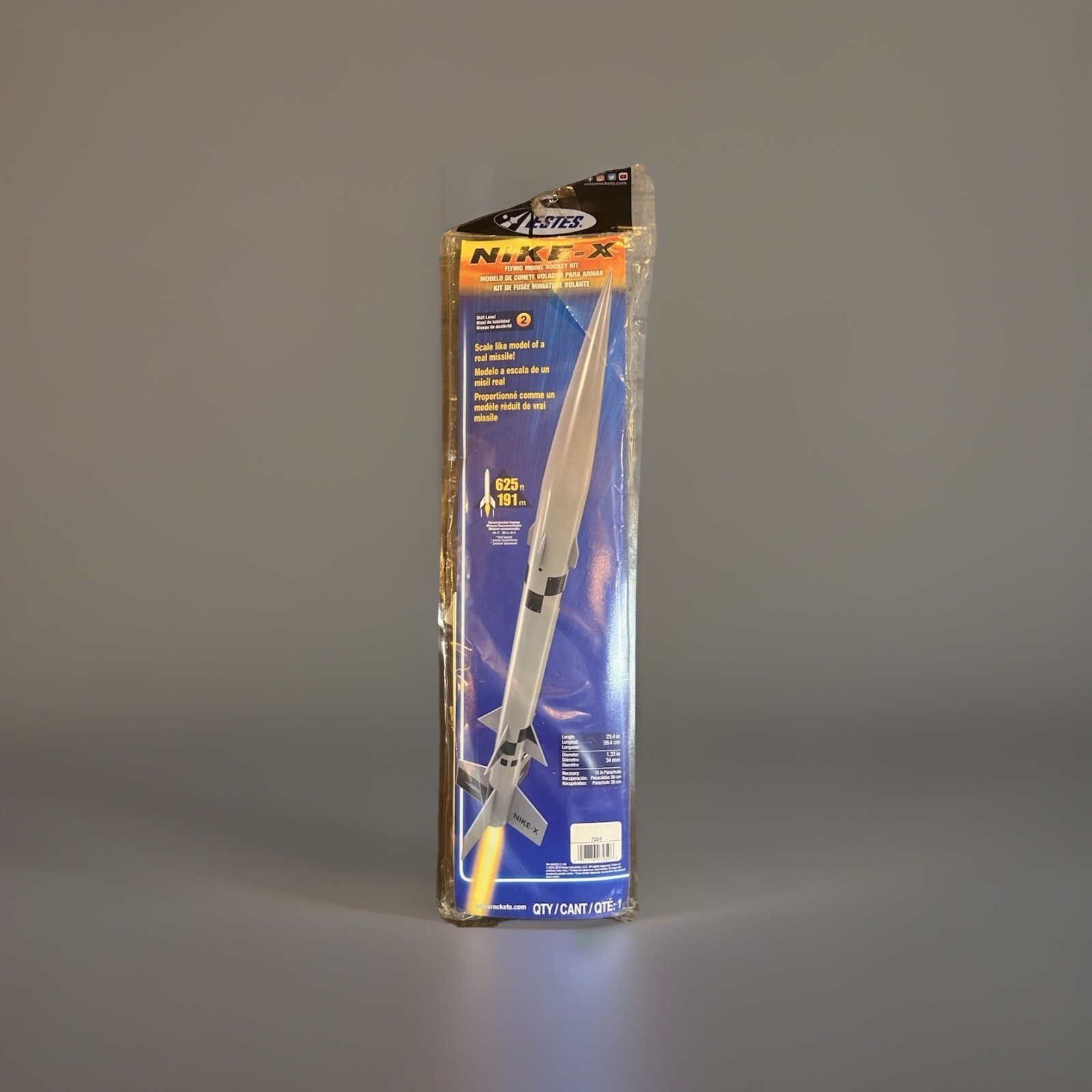 Estes Nike-X #7259 New Flying Model Rocket Kit 23.4" Tall