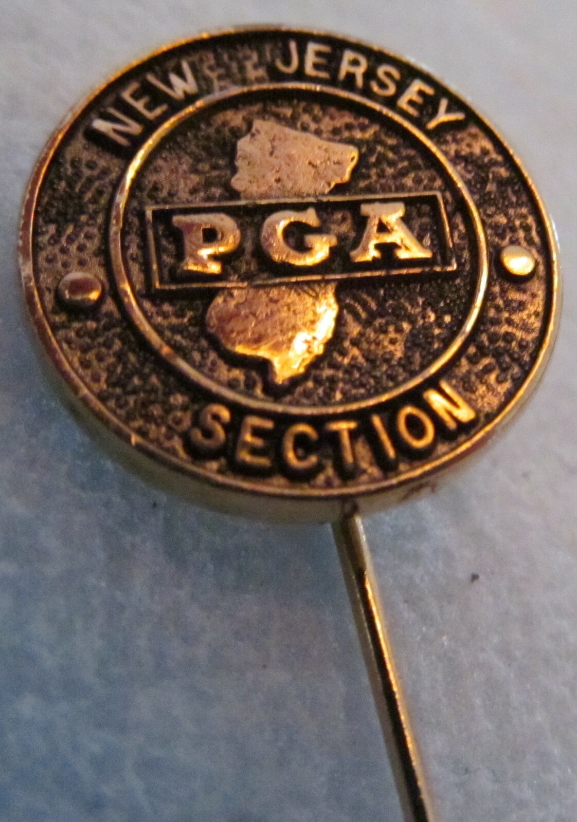 GOLD COLORED LAPEL PIN-PGA  NEW JERSEY SECTION