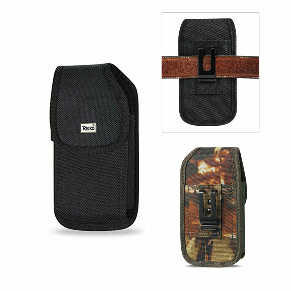 For Samsung Galaxy A16 A17 Reiko Rugged Nylon Pouch Holster Case  W/ Metal Clip