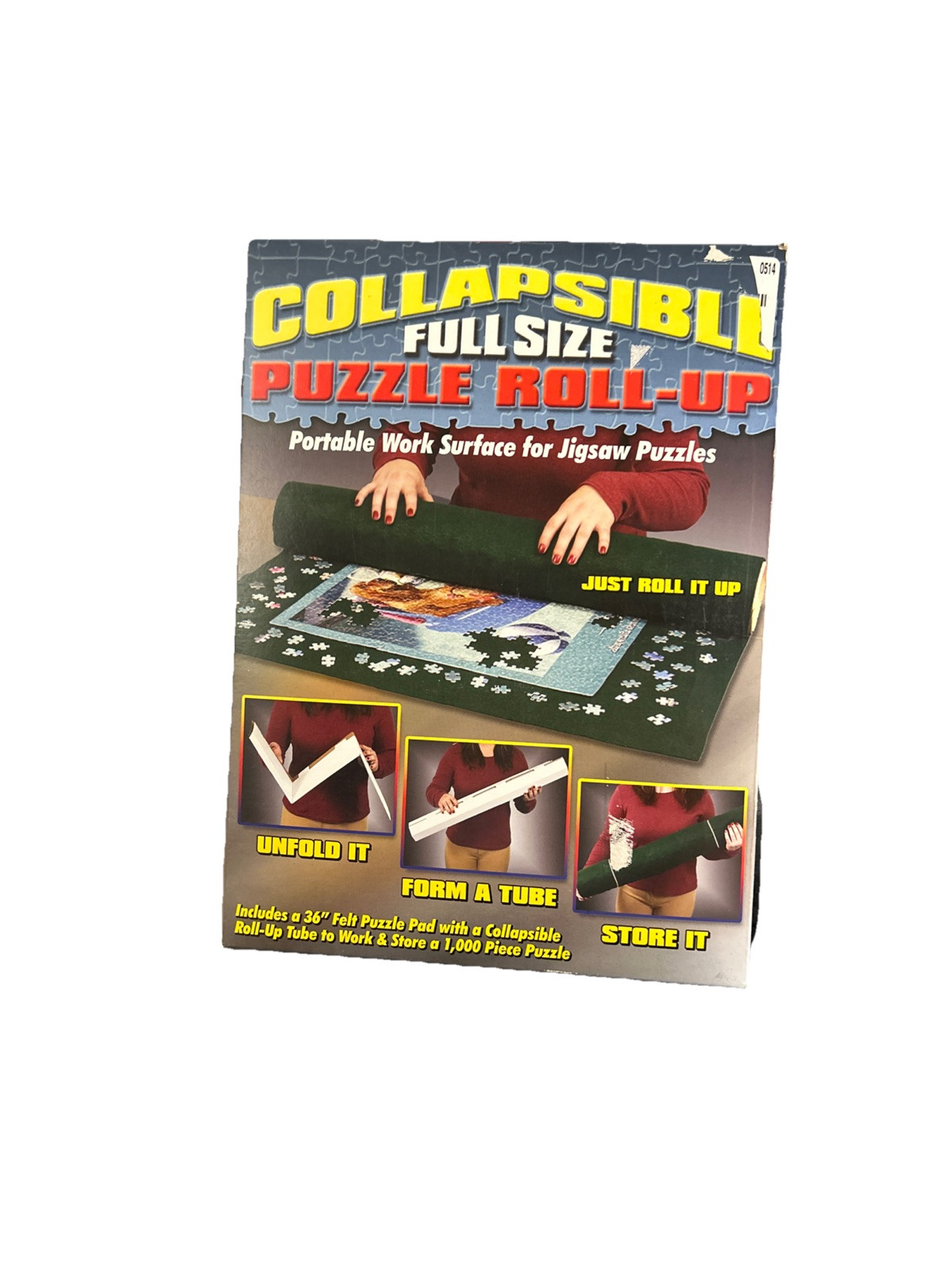 Collapsible Full Size Puzzle Roll Up Portable Work Surface - NEW Up to 1000 pc.
