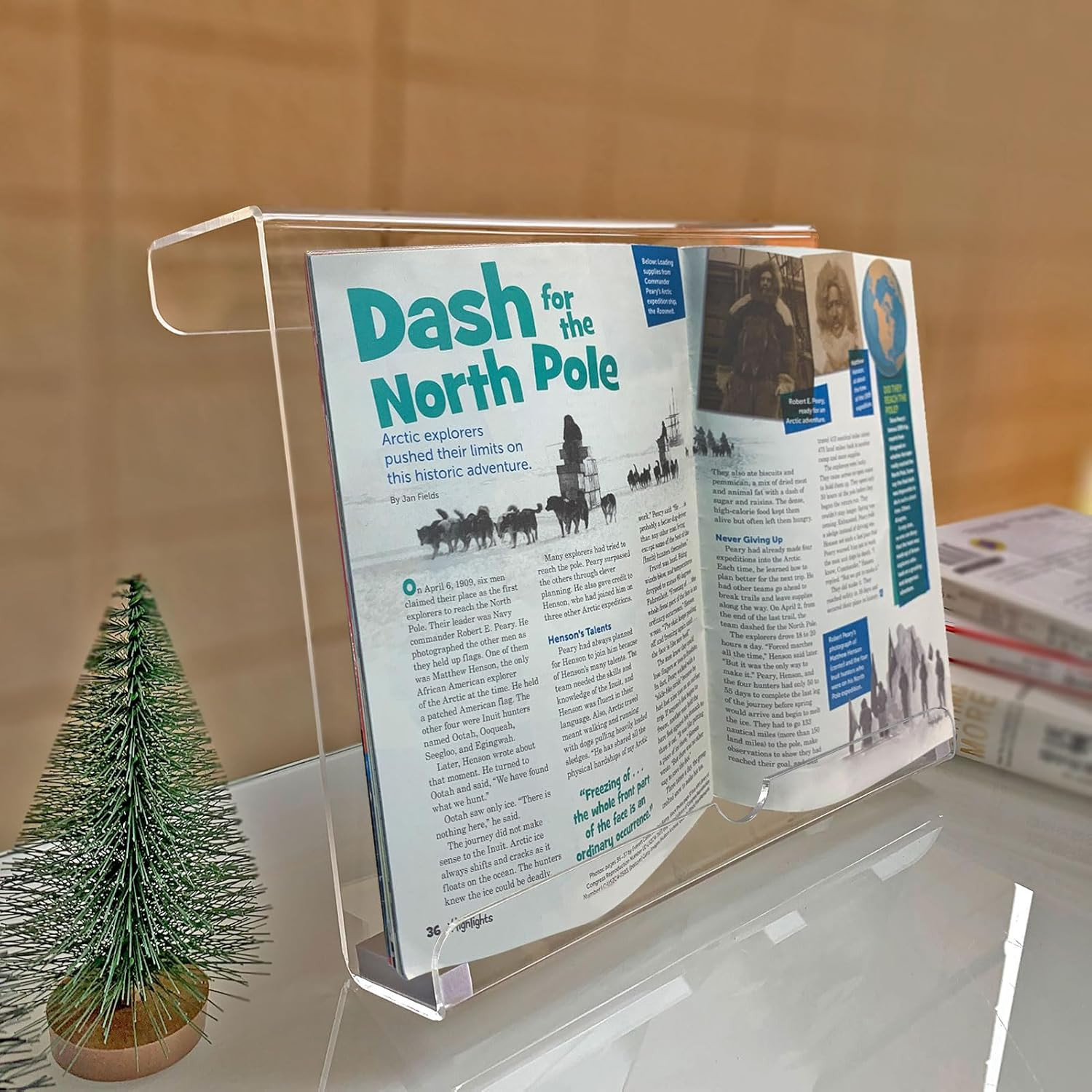 Treadmill Tablet Holder Exercise Bike Reading Stand Acrylic Book Clear Magazines