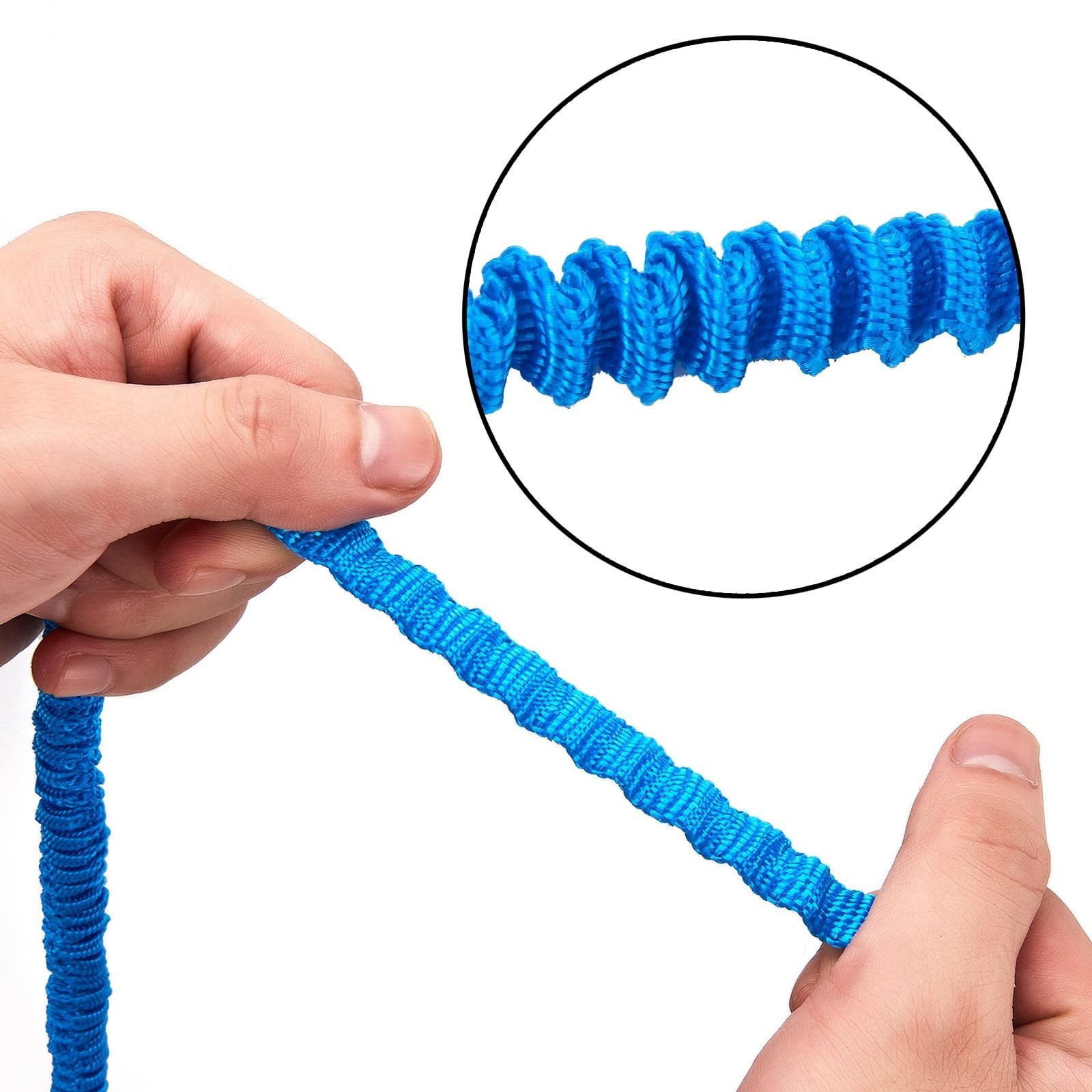 MOOCY Kayak Paddle Leash, 3-7 ft Stretchable Strap Lanyard for 4 Pack, Blue