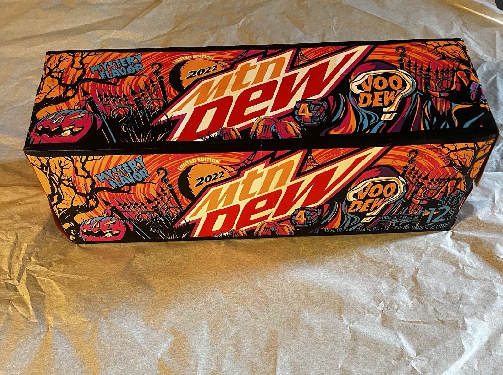 2022 VooDEW Limited Edition Mountain Dew Mystery Halloween Flavor 12 Pack RARE