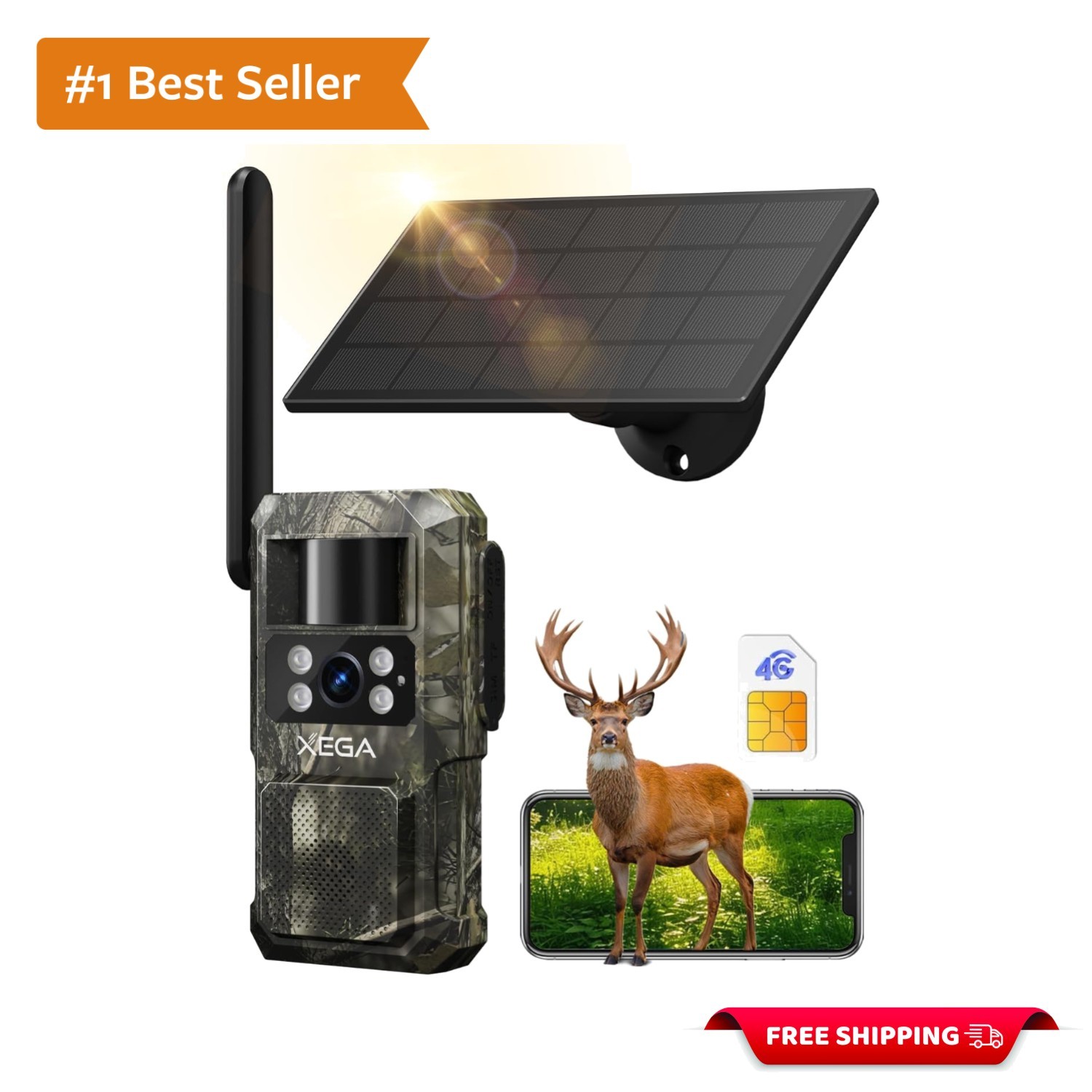 4G LTE Cellular Trail Camera with Livestreaming, No WiFi Game/Deer Cameras, M...