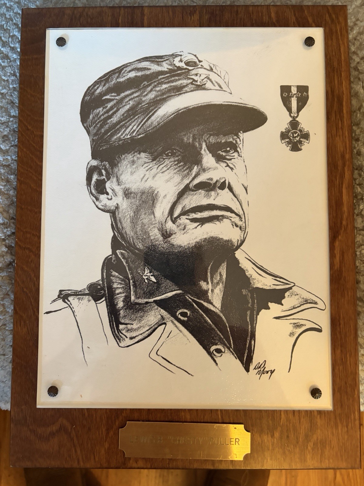 Estate WWII Vet “Chesty” Puller DD Moore Signed Print