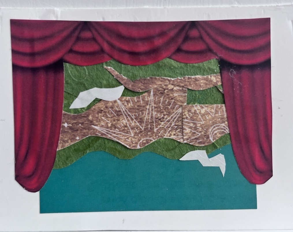 ACEO Art Card Original, Signed “Worlds a Stage 2” numbered, Mixed Media collage