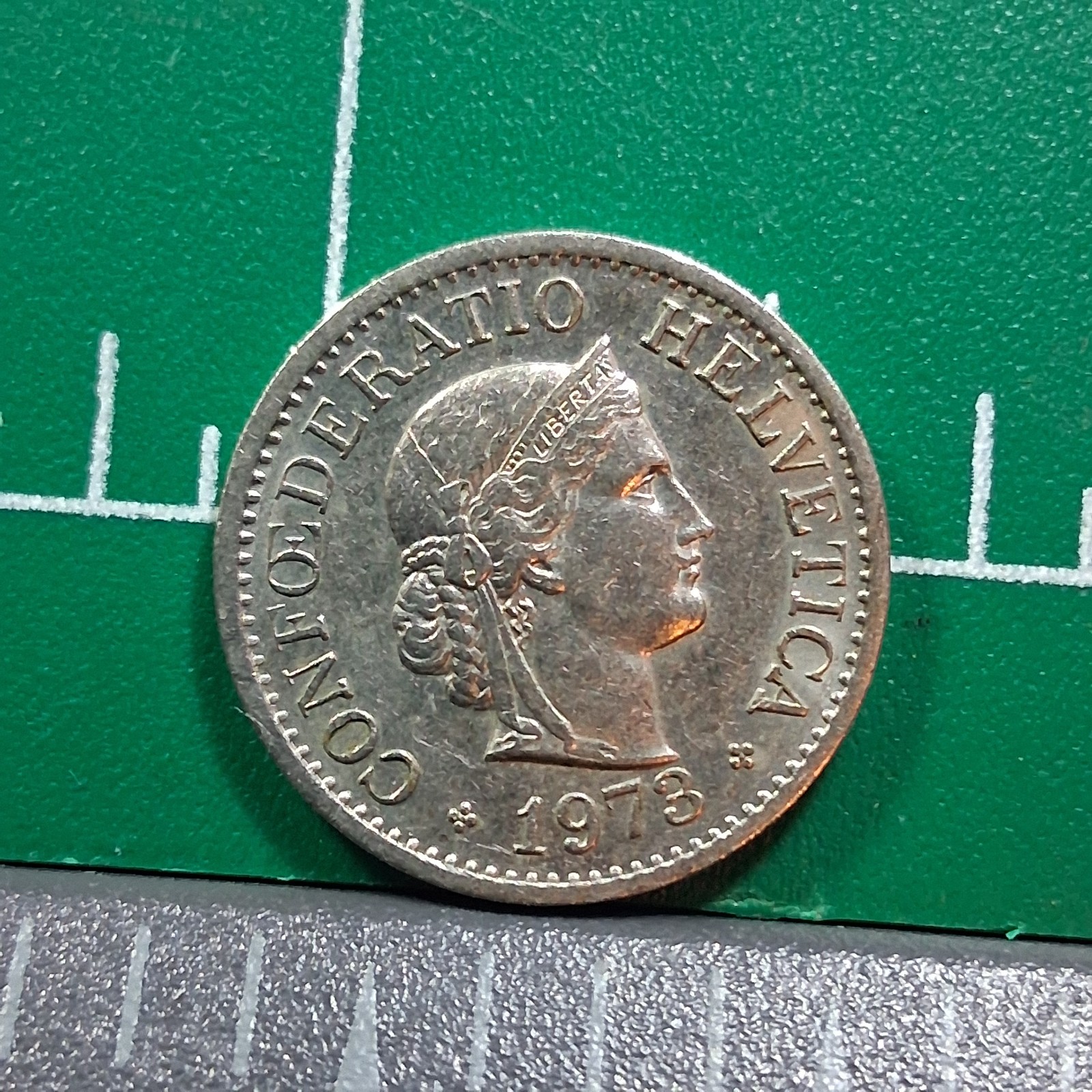 1973 Switzerland Libertas / Wreath 10 Rappen Currency Coin
