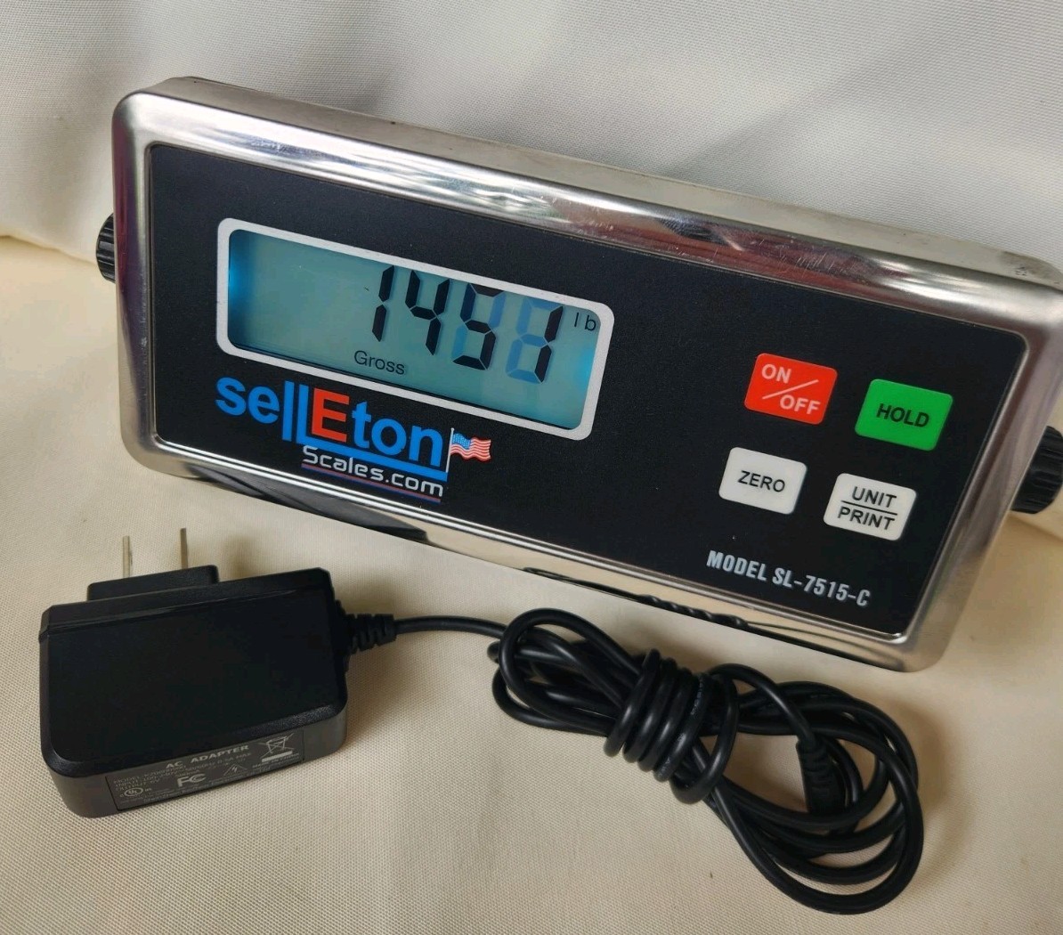 Commercial Weight Weighing Indicator SL-7515-C SellEton Scales with AC Adapter