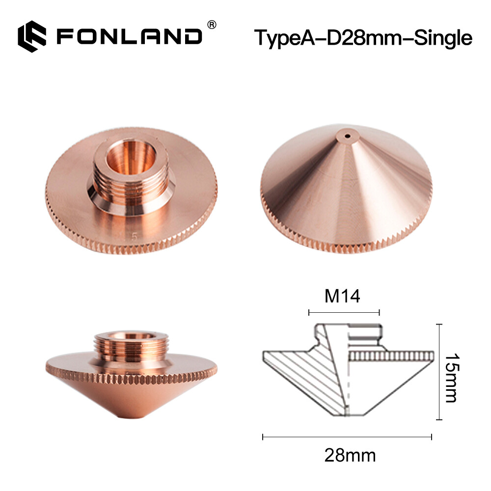 Fiber Laser Nozzle Single Double Layer Chromeplating M14 for Laser Cutting Head