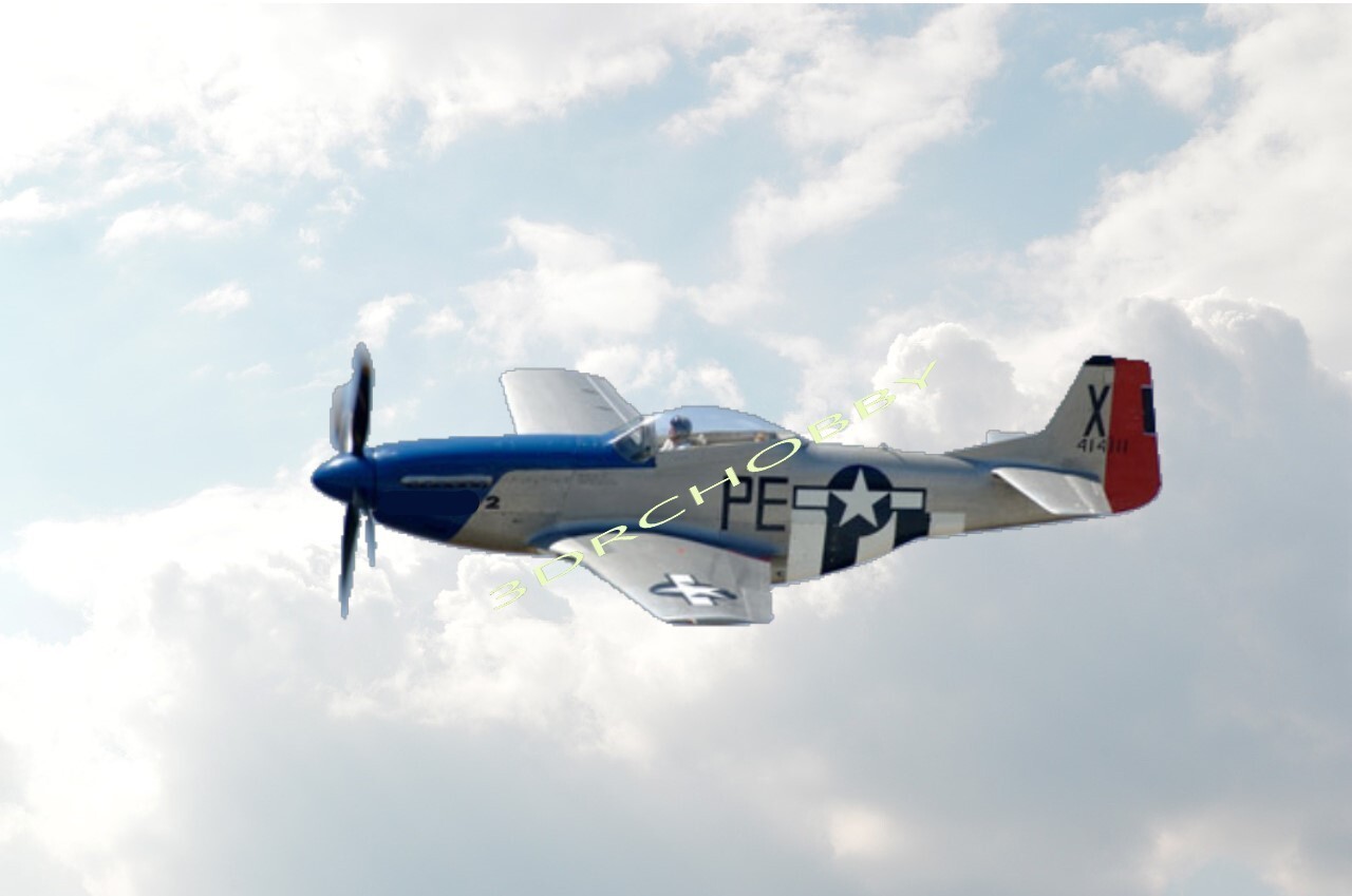 1/2 P-51 Mustang 30" Wingspan R/C Airplane Balsa & Ply Laser Cut Short Kit