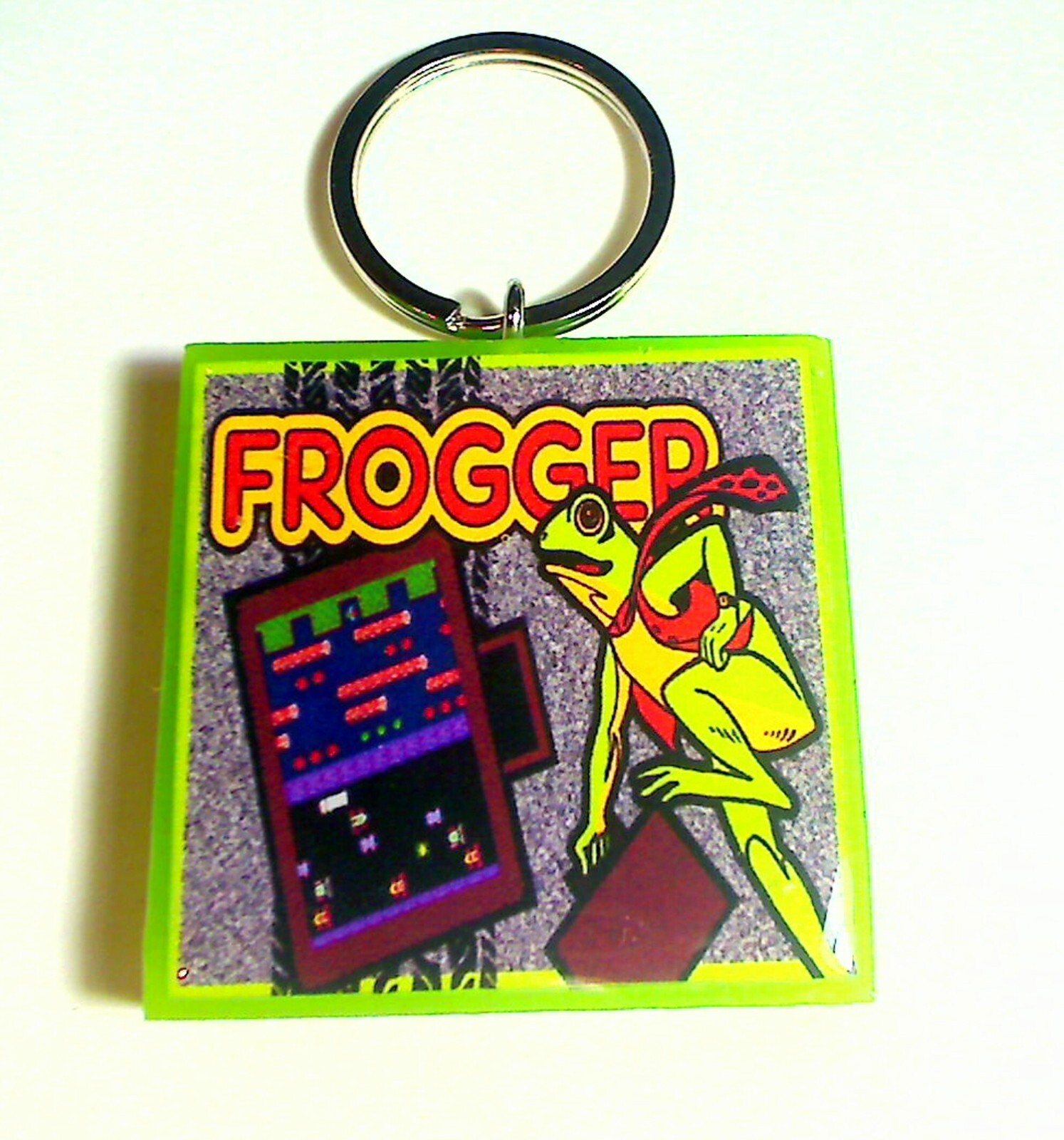 Frogger  Arcade Coin Door accessory Keychain