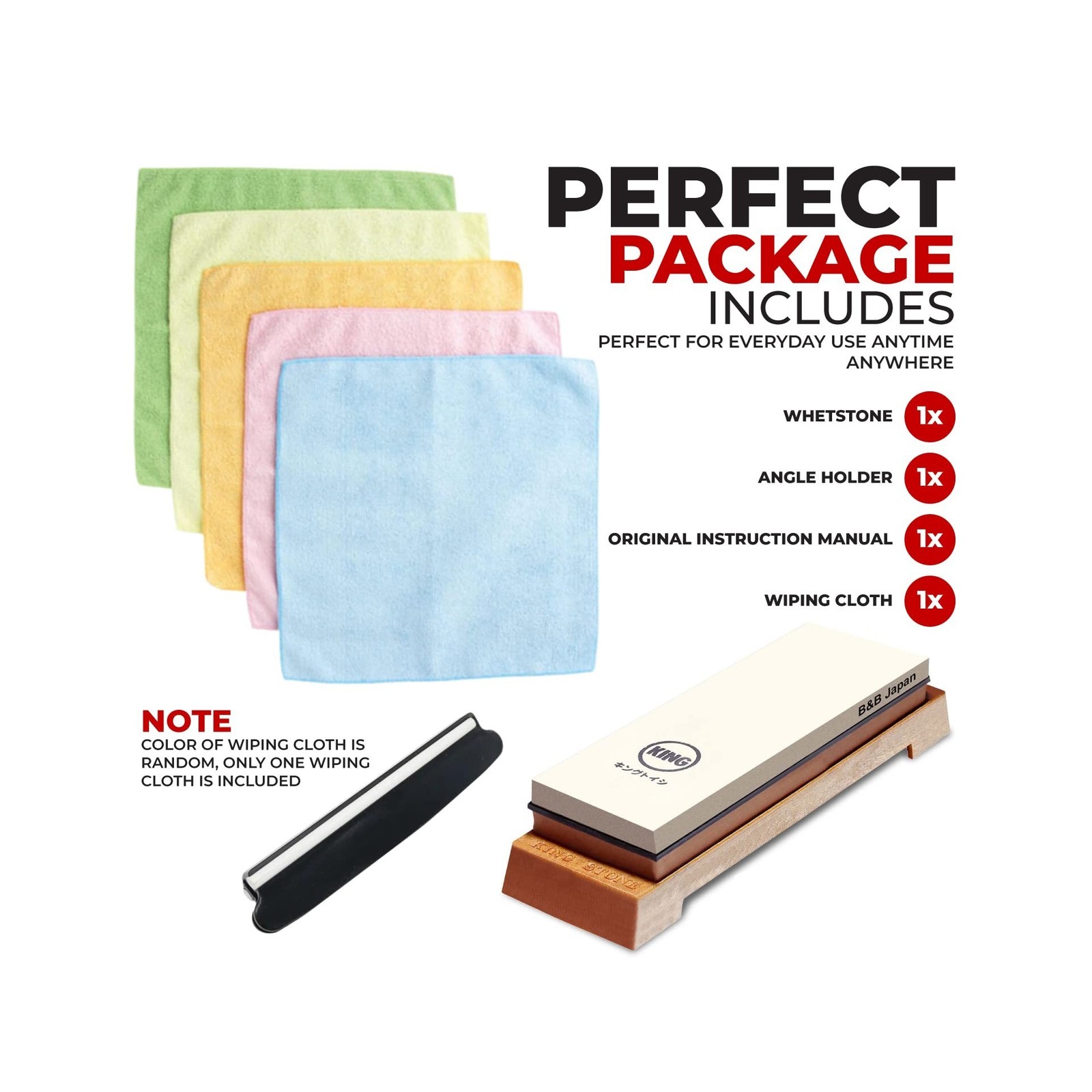 KING Whetstone Starter Set Include 1000/6000 Grit Combination Whetstone made ...