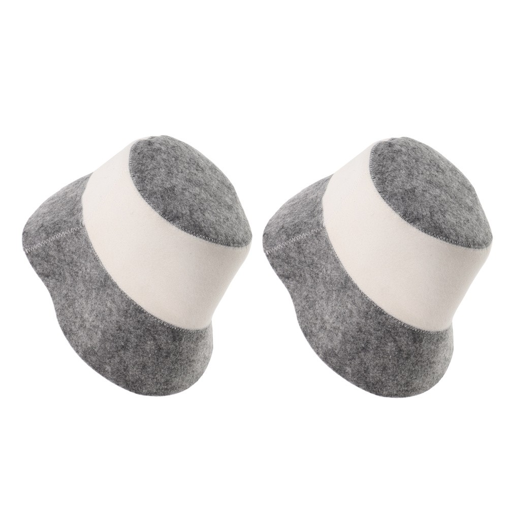 2pcs Fiber Felt Sauna Hat Heat Resistant Absorbent Cap For Russian Bathhouse