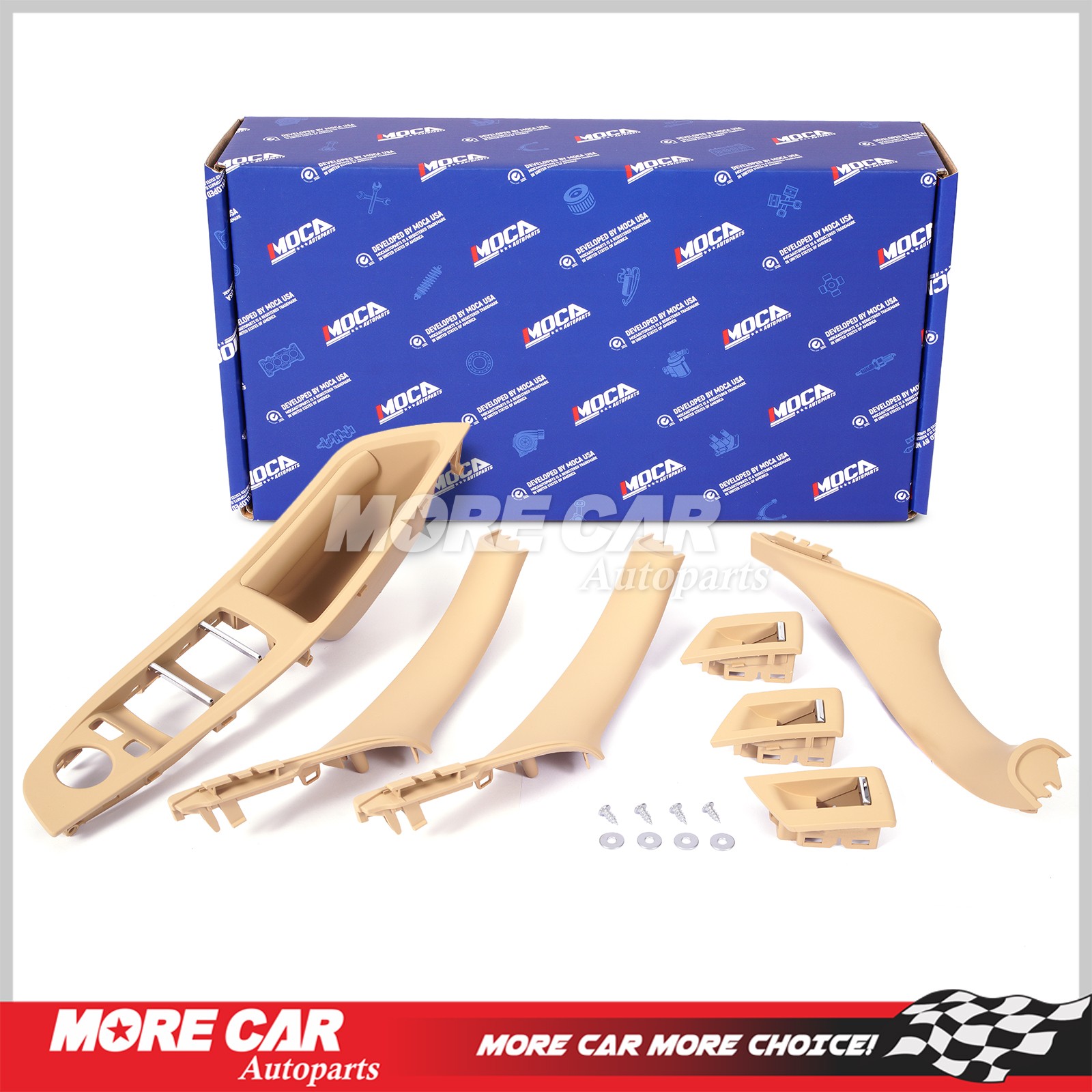 7x Beige Door Handle Panel Cover Trim Set for BMW 528i 535i 535d 550i xDrive F10