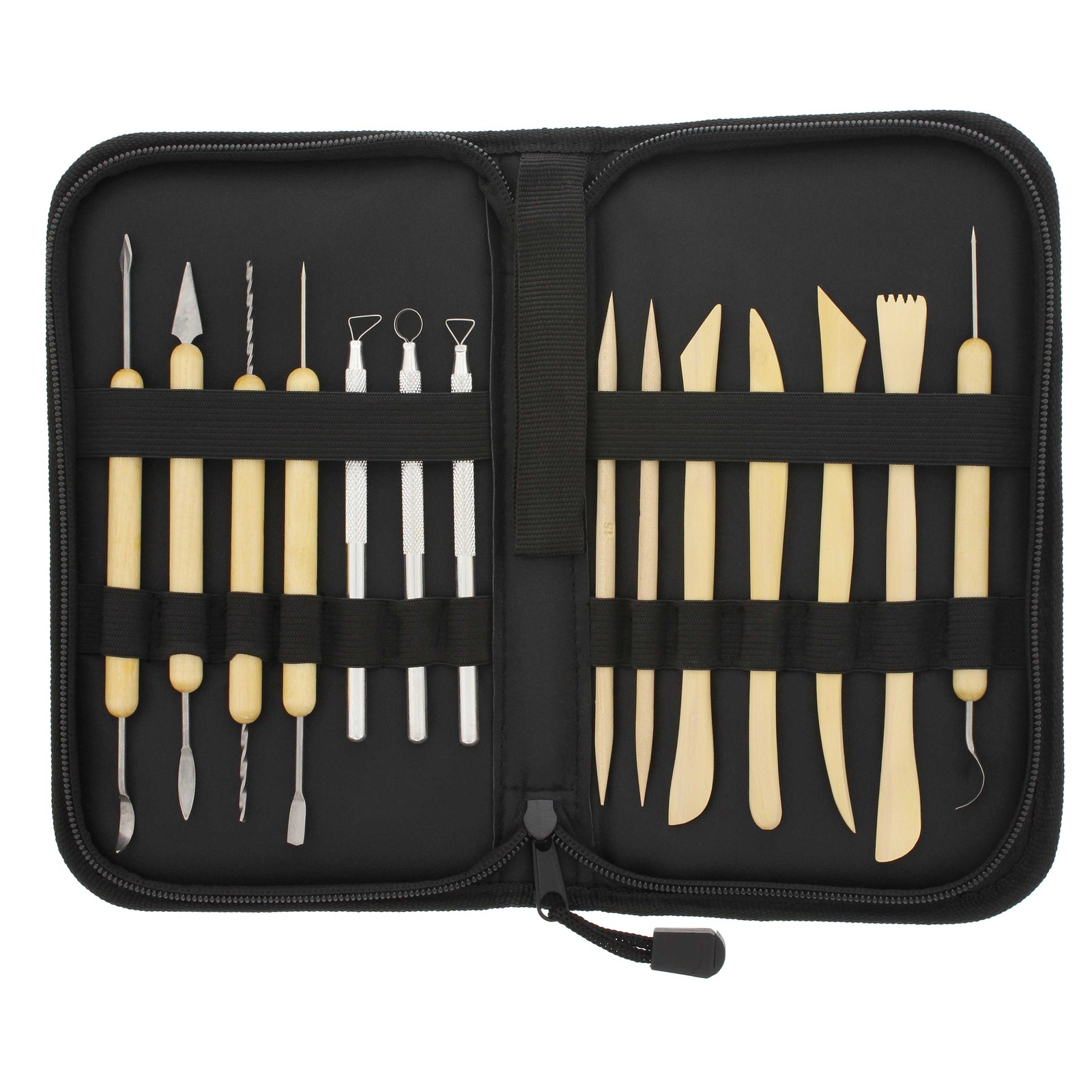 US Art Supply® Pottery, Clay & Ceramics 14 Piece Tool Set Sculpting w/ Case