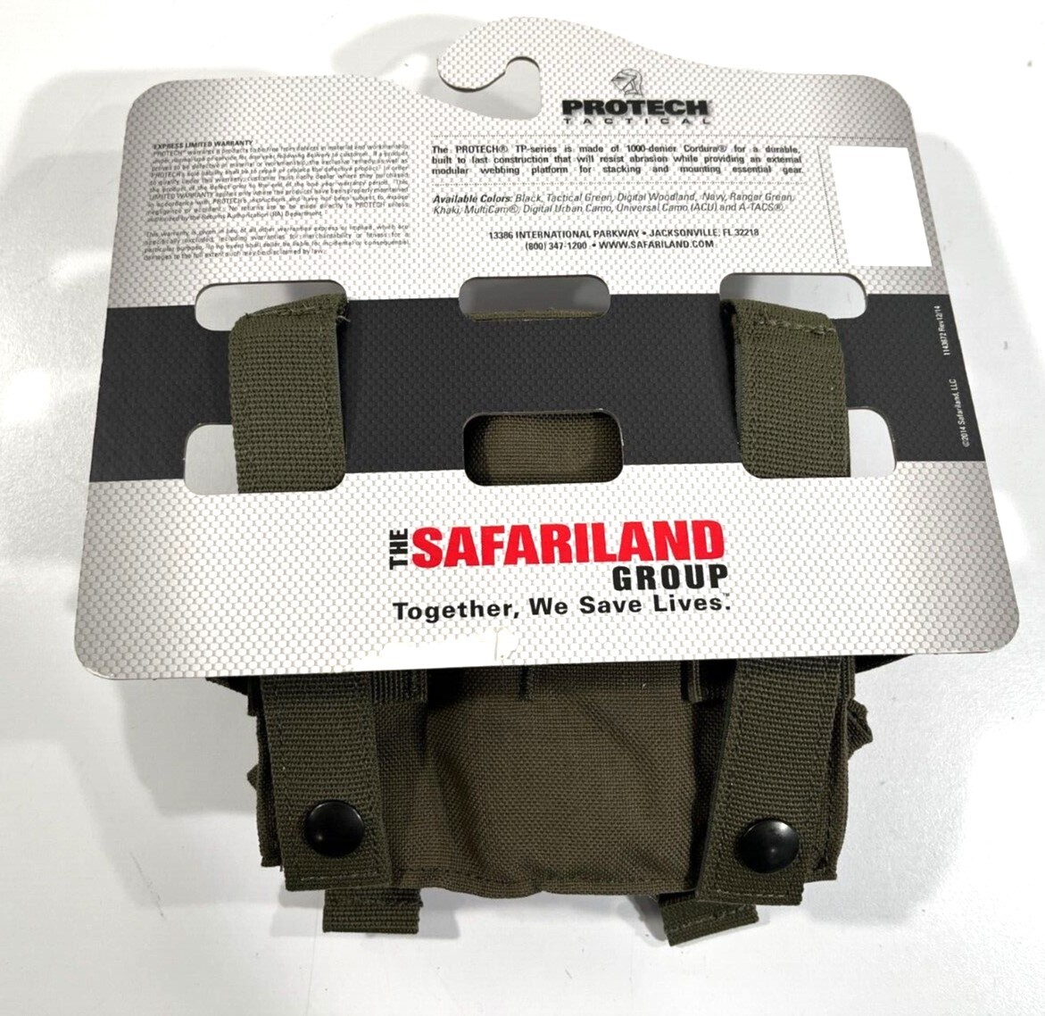SAFARILAND PROTECH TP15A LESS LETHAL DOUBLE GRENADE POUCH RANGER GREEN