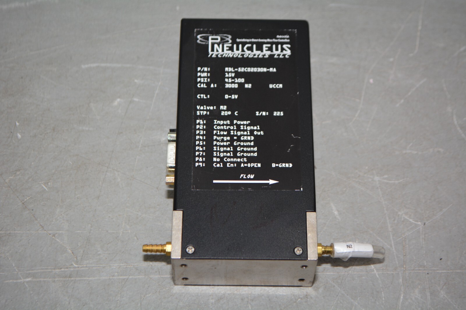 ^ Pneucleus MDL-52C02030N-MA MediFlo Mass Flow Controller #X4073